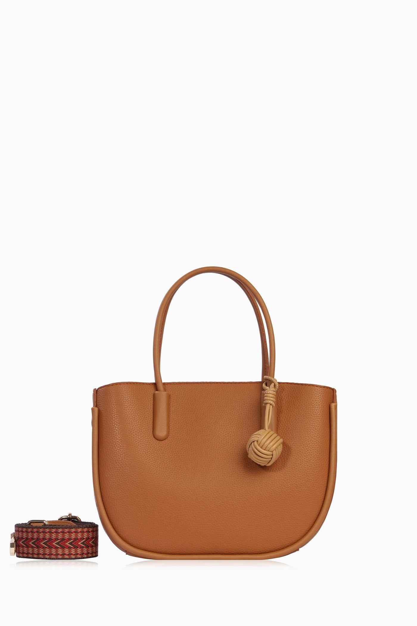 Örgü Detaylı Askılı Çanta - Taba TUGBA