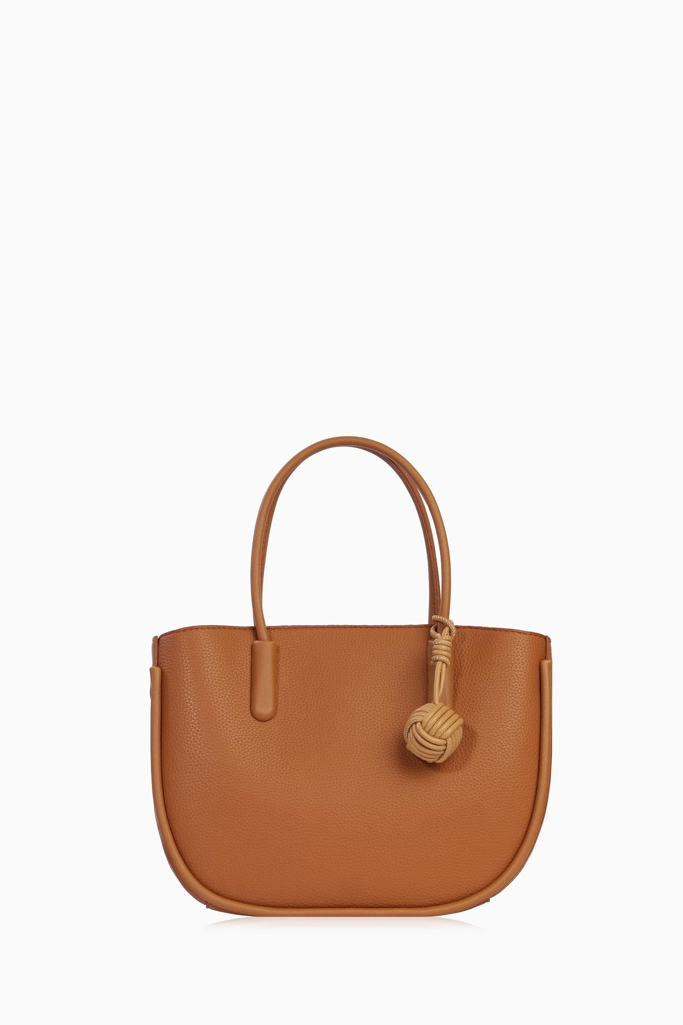 Örgü Detaylı Askılı Çanta - Taba TUGBA