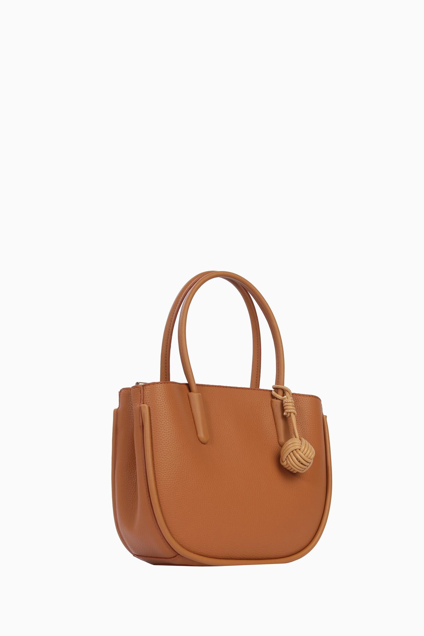 Örgü Detaylı Askılı Çanta - Taba TUGBA