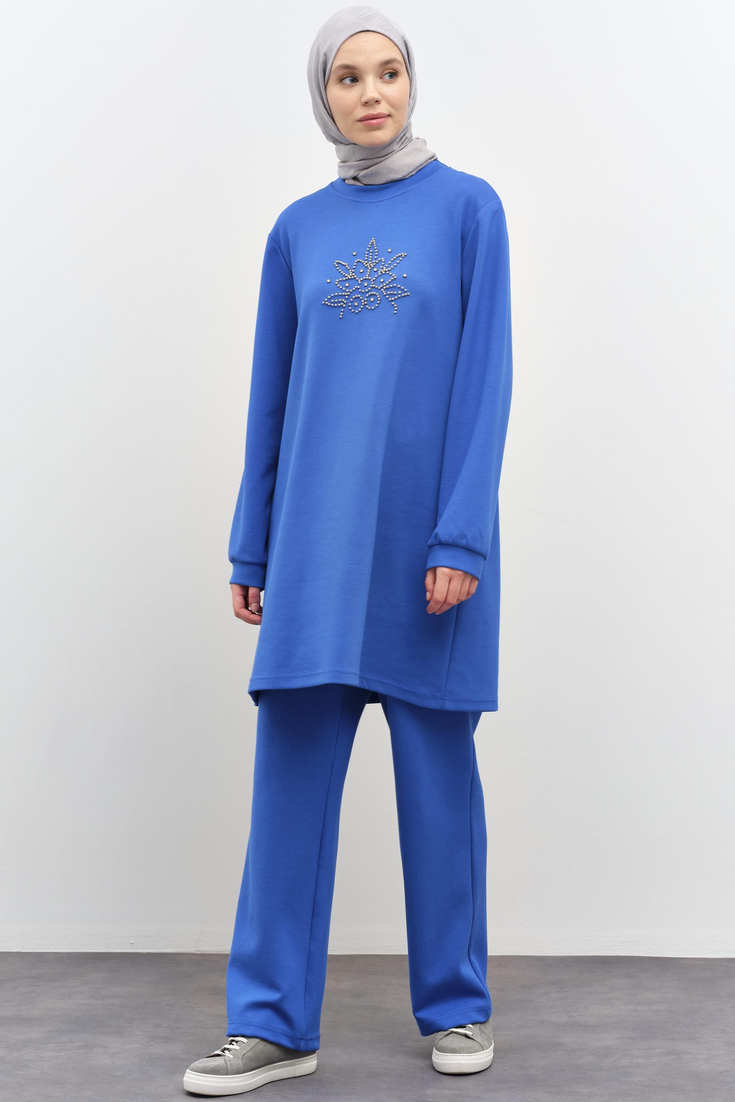 Örme Takım - Saks TUGBA