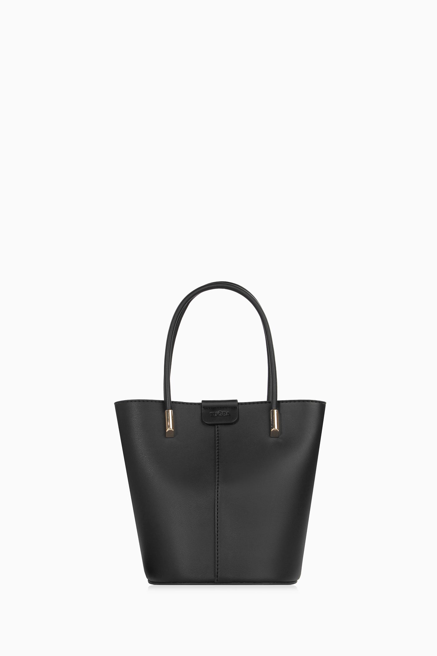 Ortası Dikiş Detaylı Kova Çanta - Siyah TUGBA