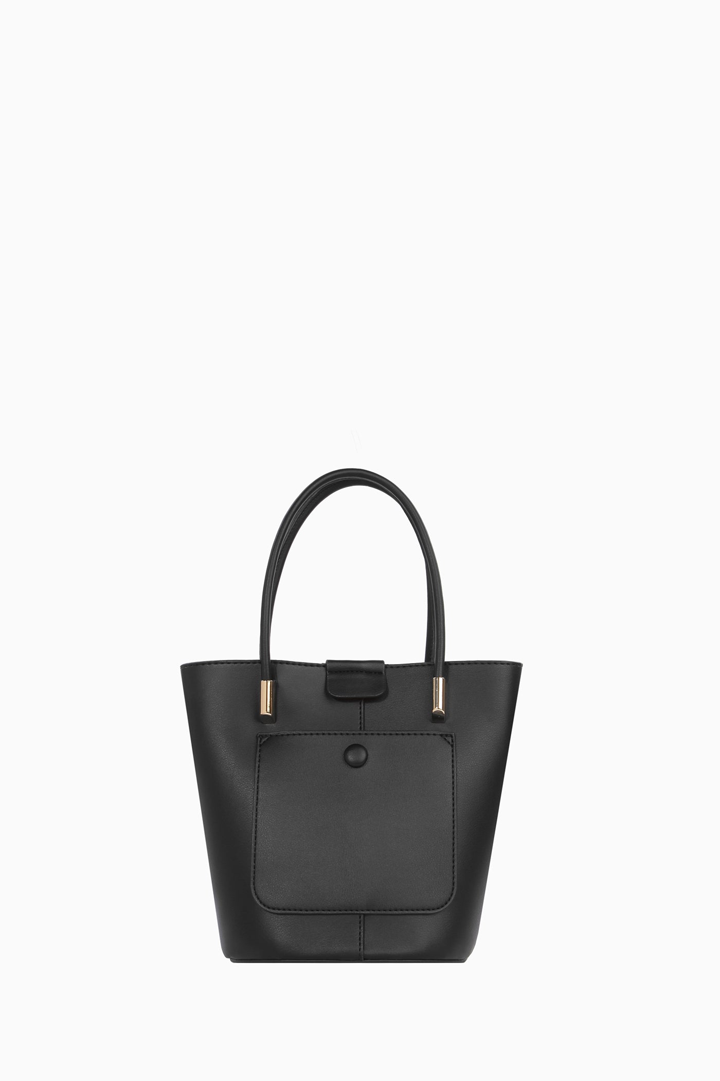 Ortası Dikiş Detaylı Kova Çanta - Siyah TUGBA