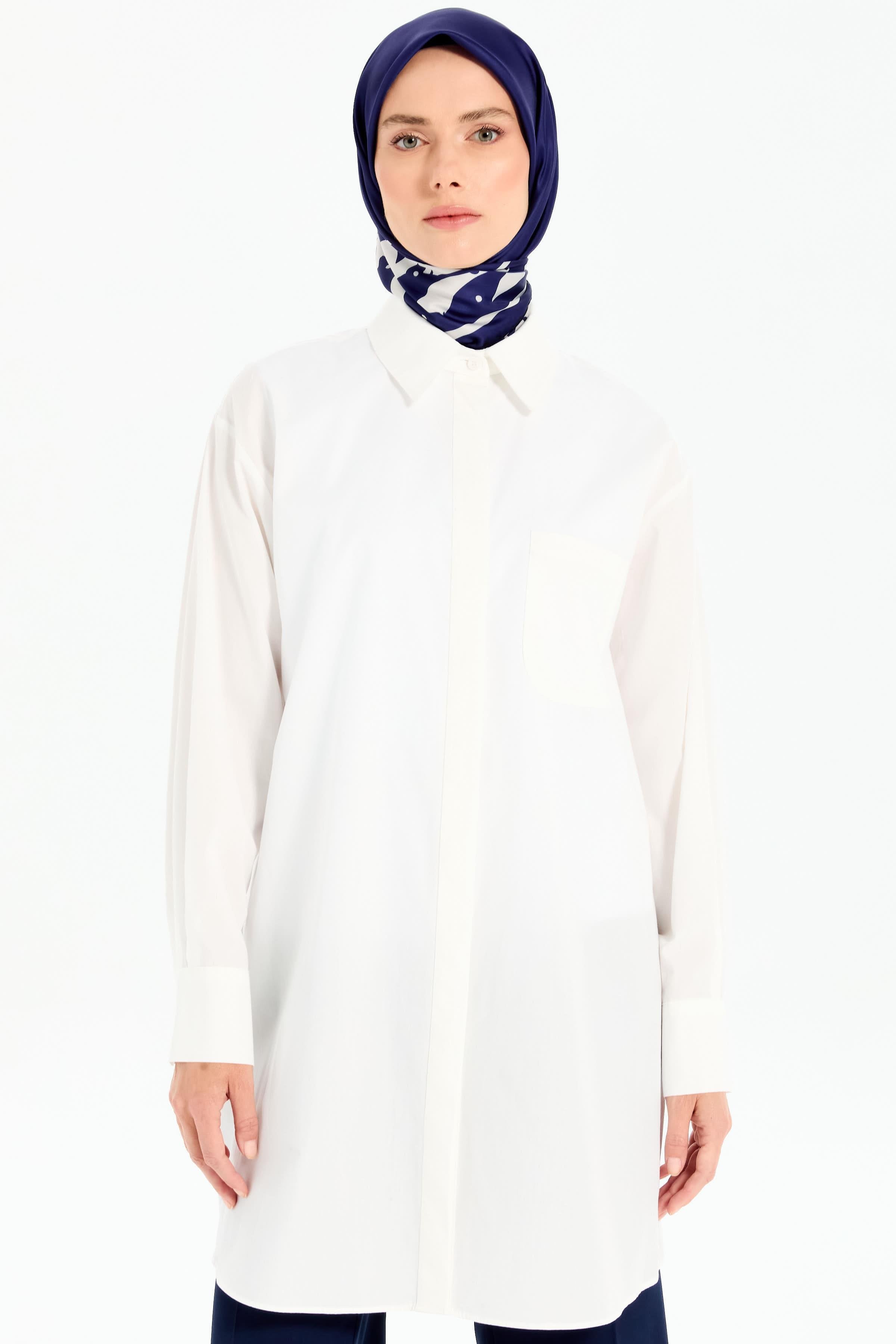 Oversize Cepli Tunik - Ekru TUGBA