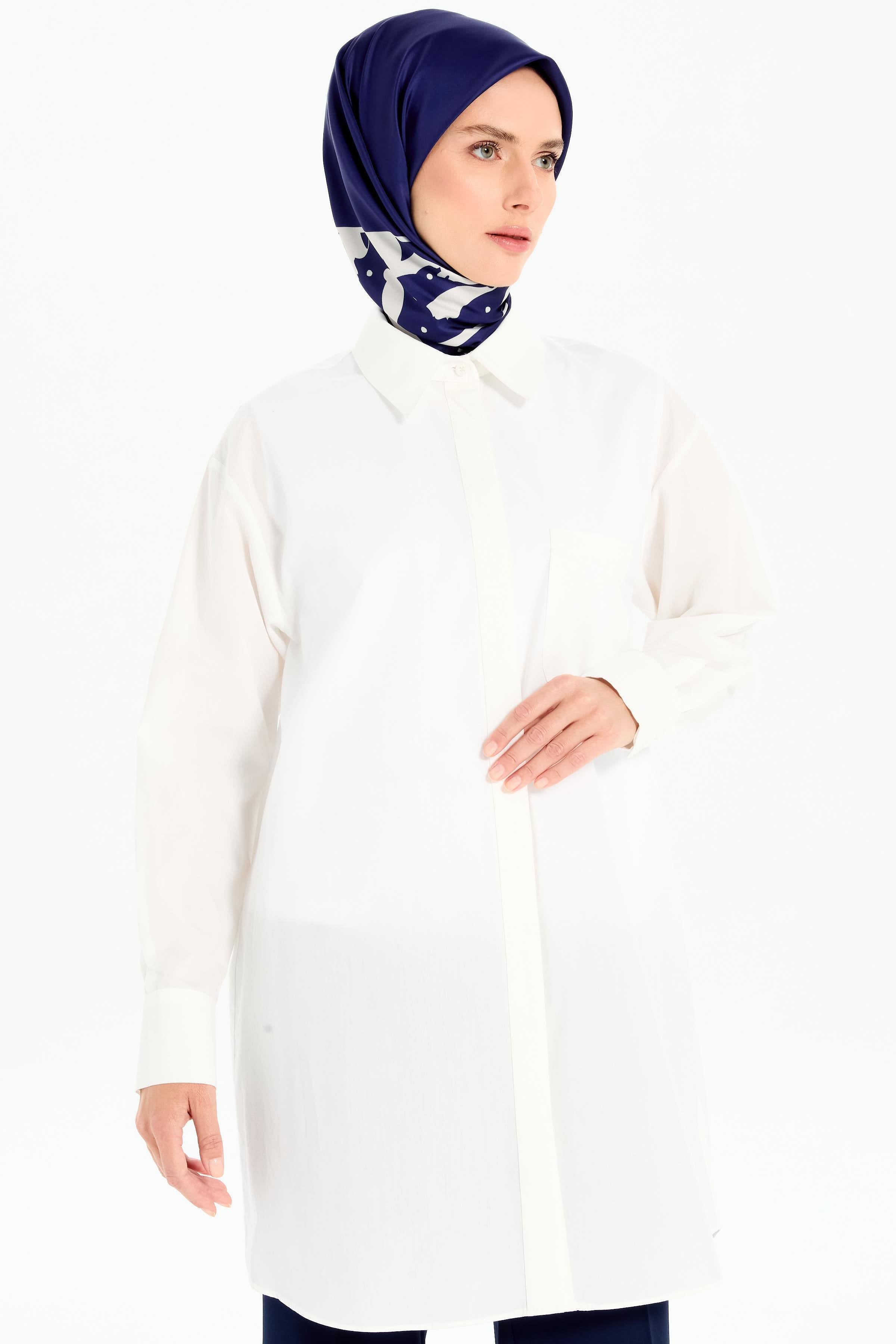 Oversize Cepli Tunik - Ekru TUGBA
