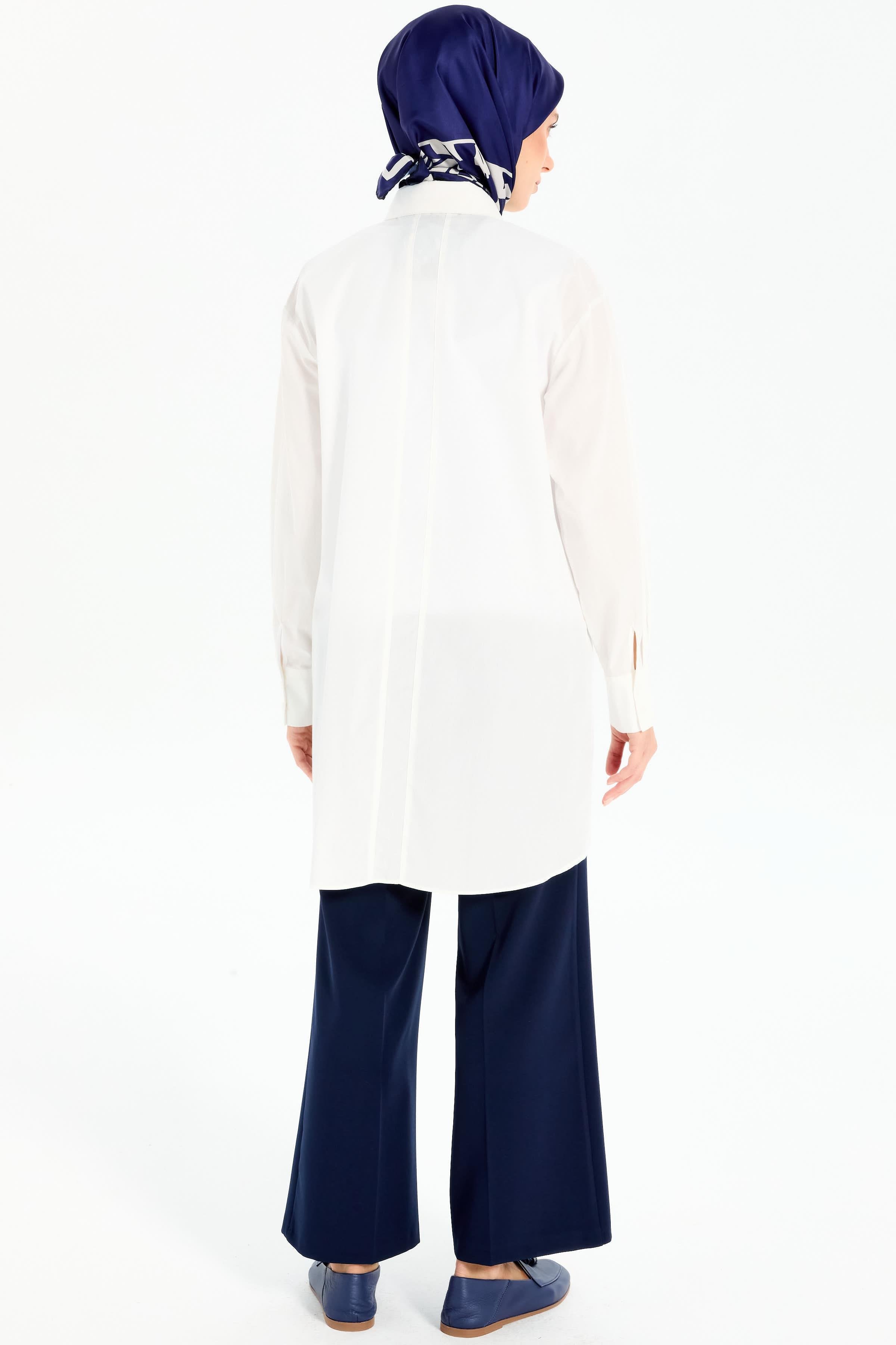 Oversize Cepli Tunik - Ekru TUGBA