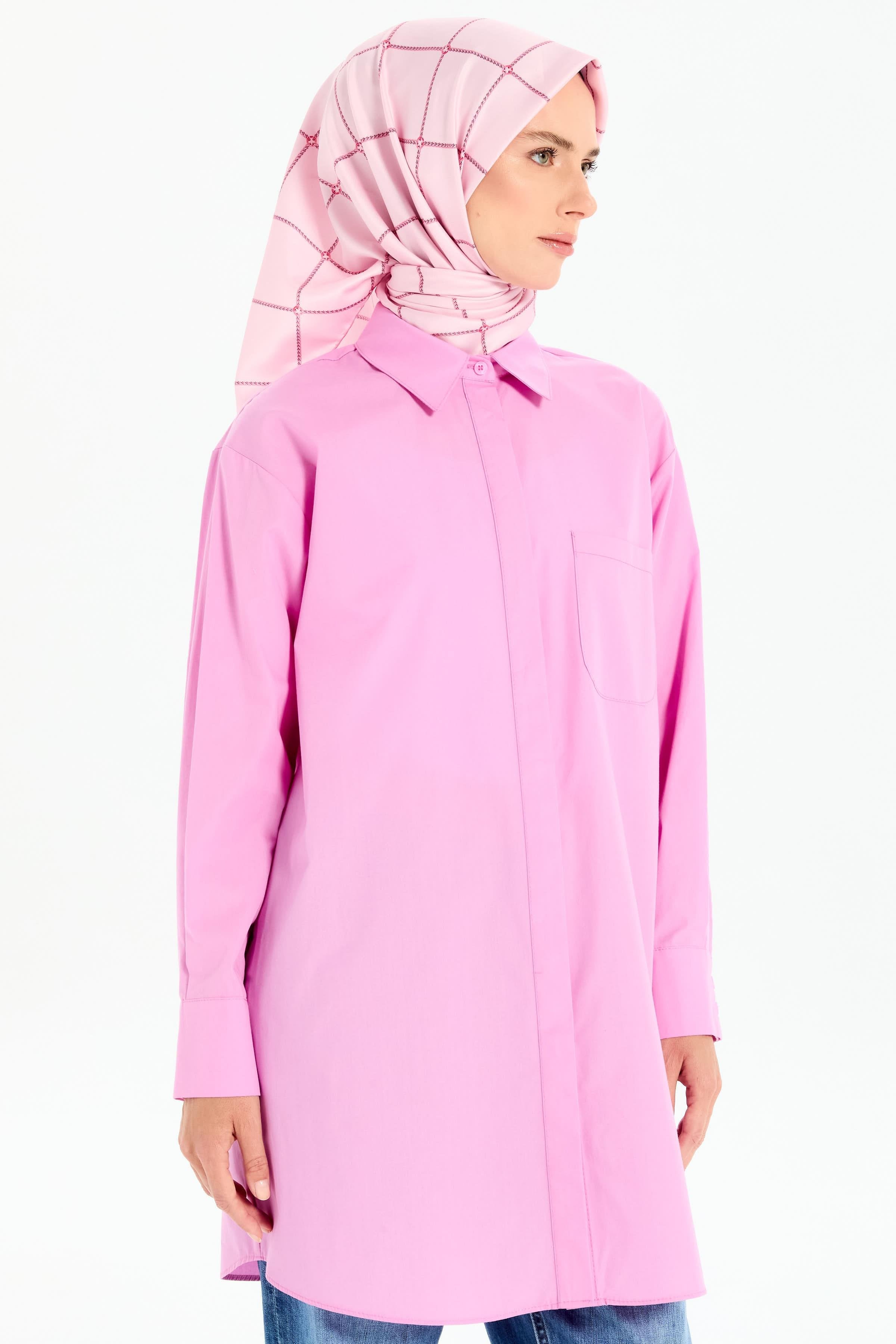 Oversize Cepli Tunik - Pembe TUGBA