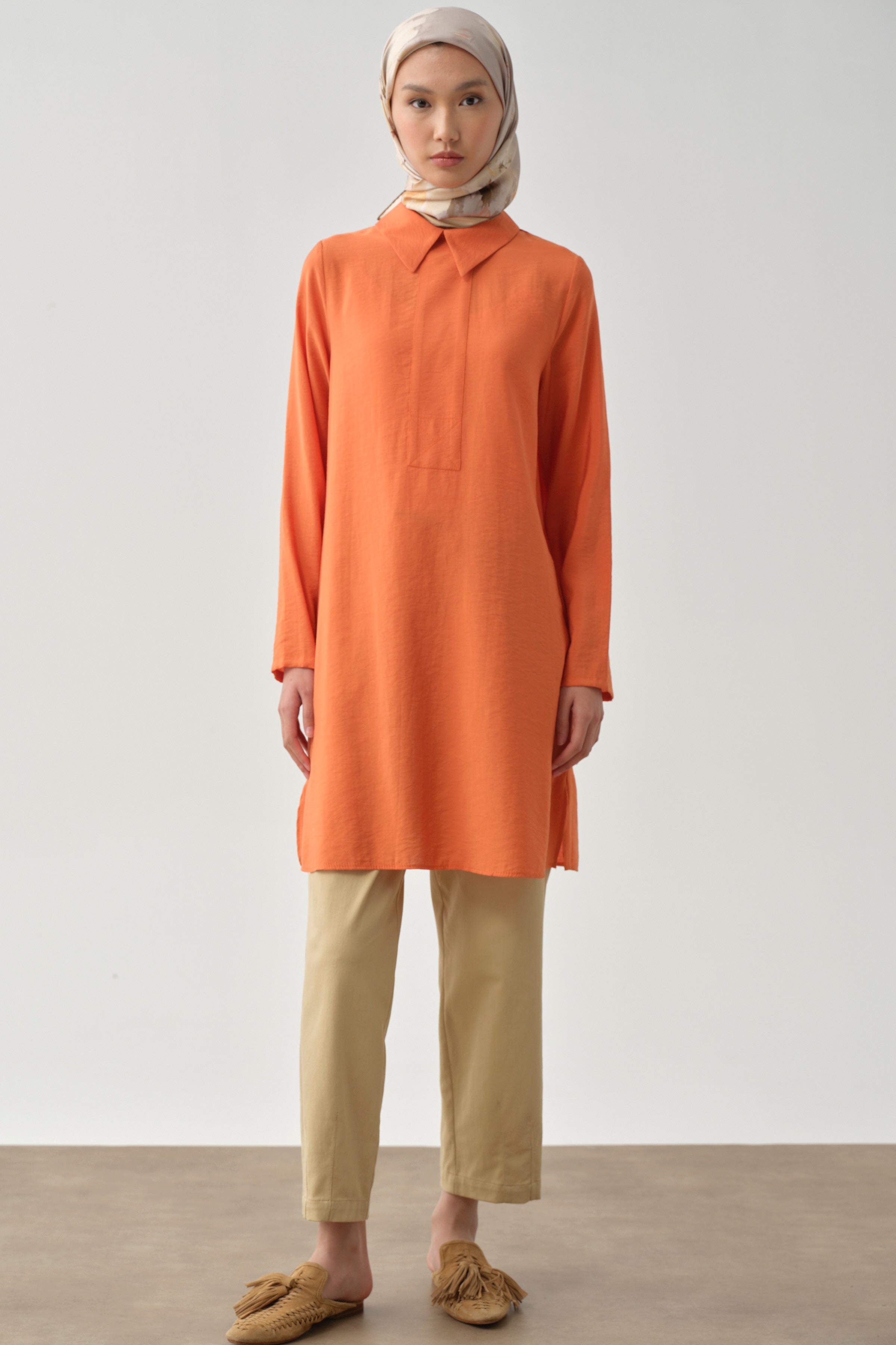 Paçası Pensli Pantolon - Bej TUGBA