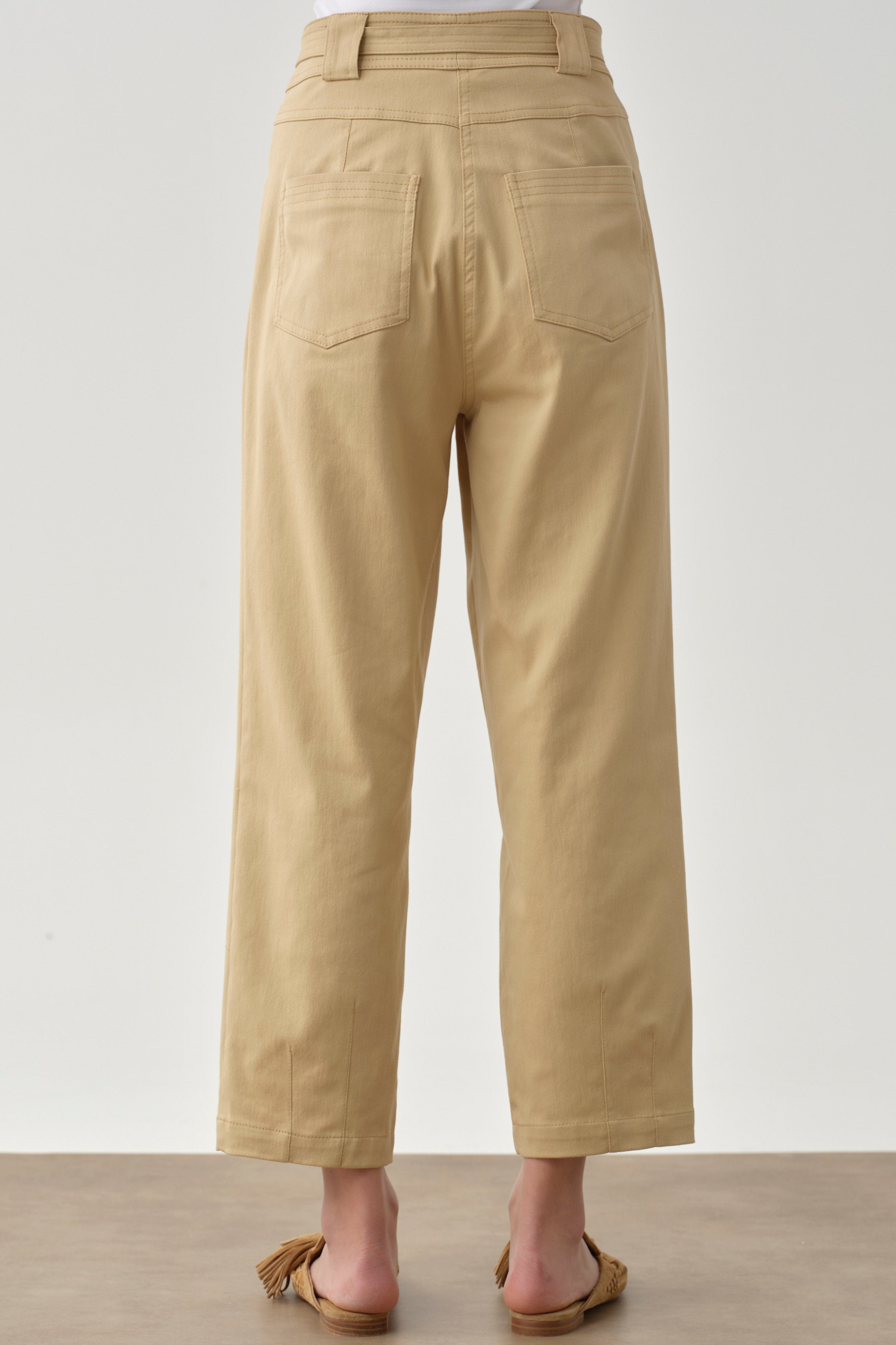 Paçası Pensli Pantolon - Bej TUGBA