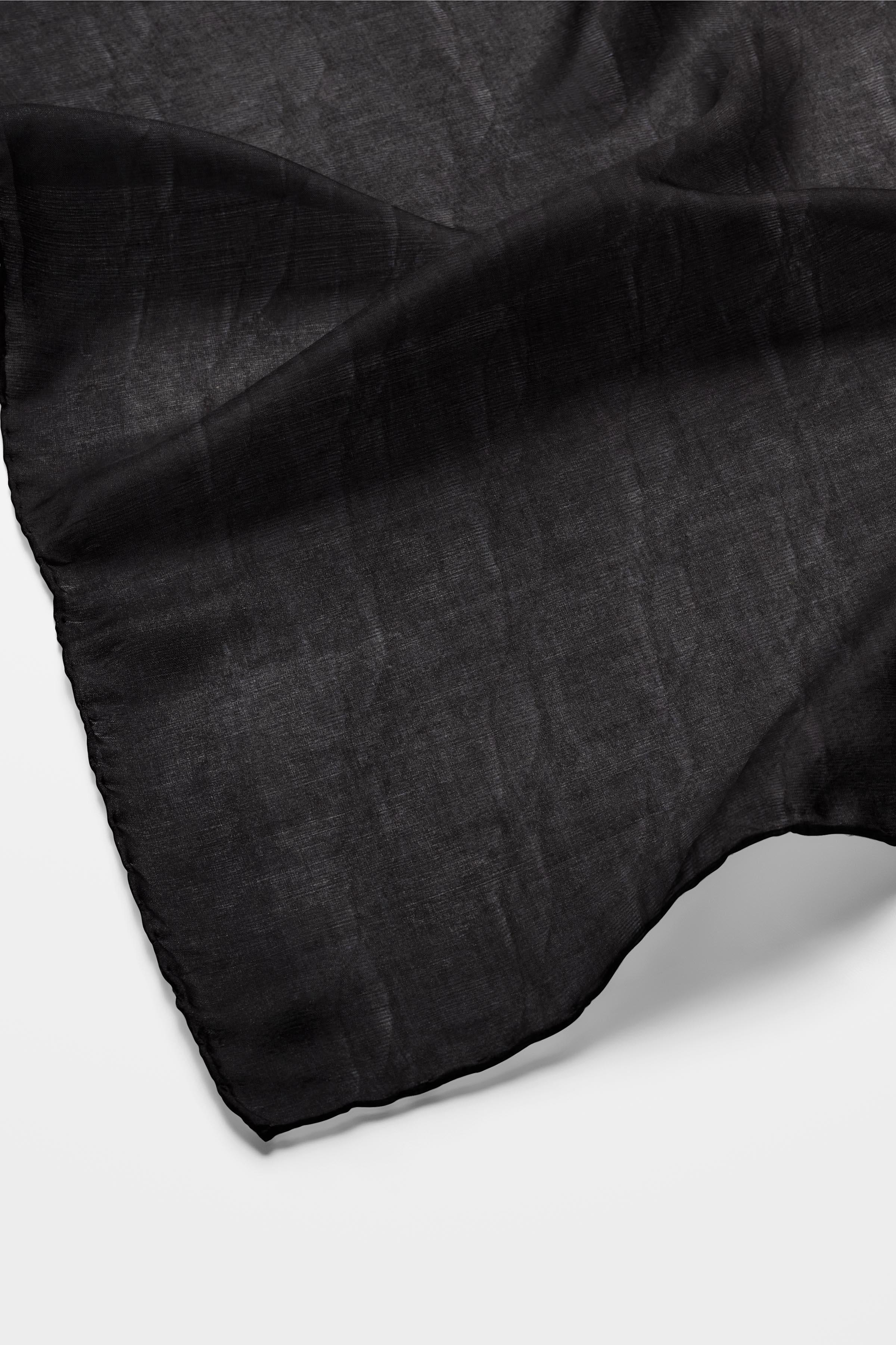 Düz Renk Jakar Şal - Siyah TUGBA