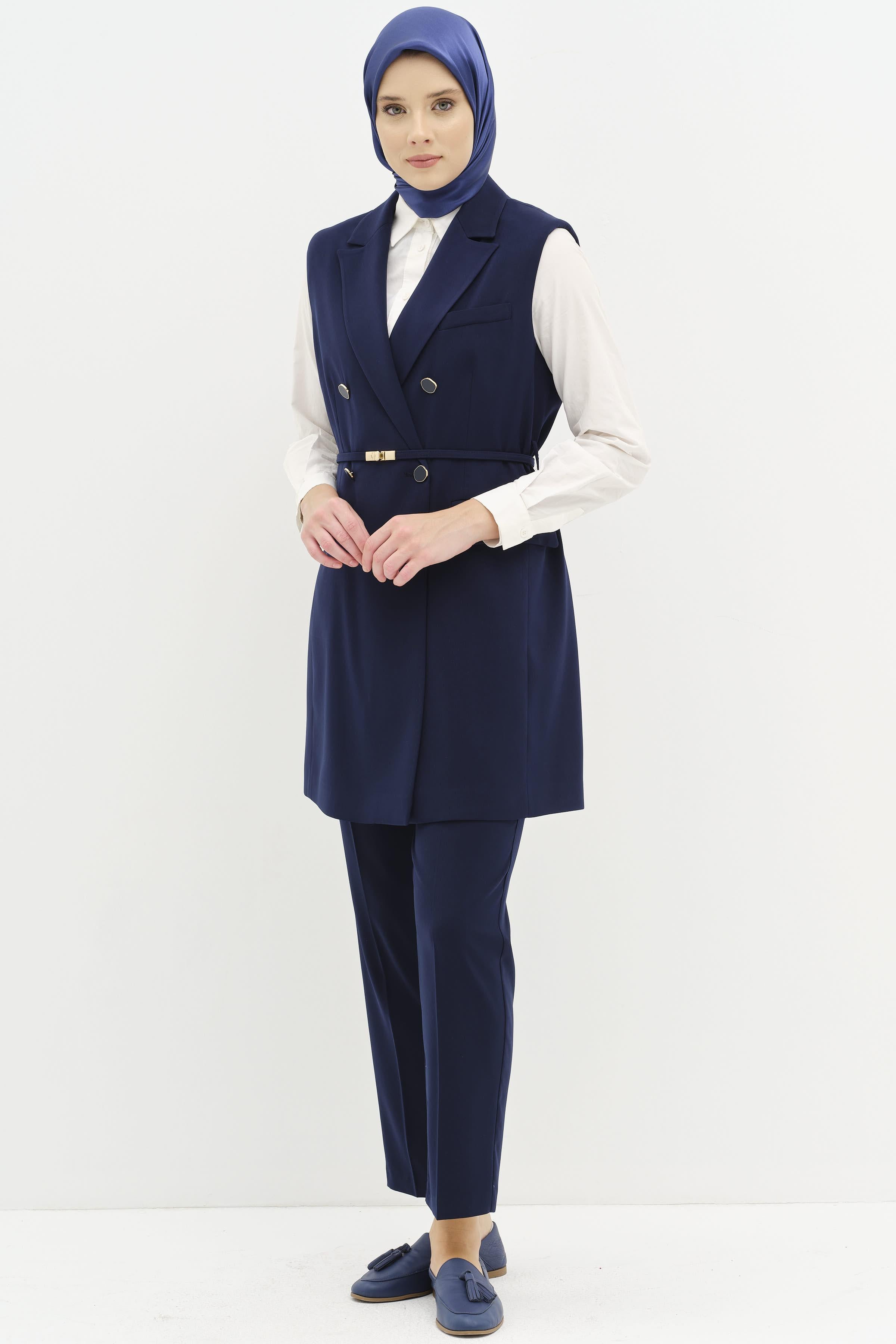 Pantolon Yelek Takım - Lacivert TUGBA