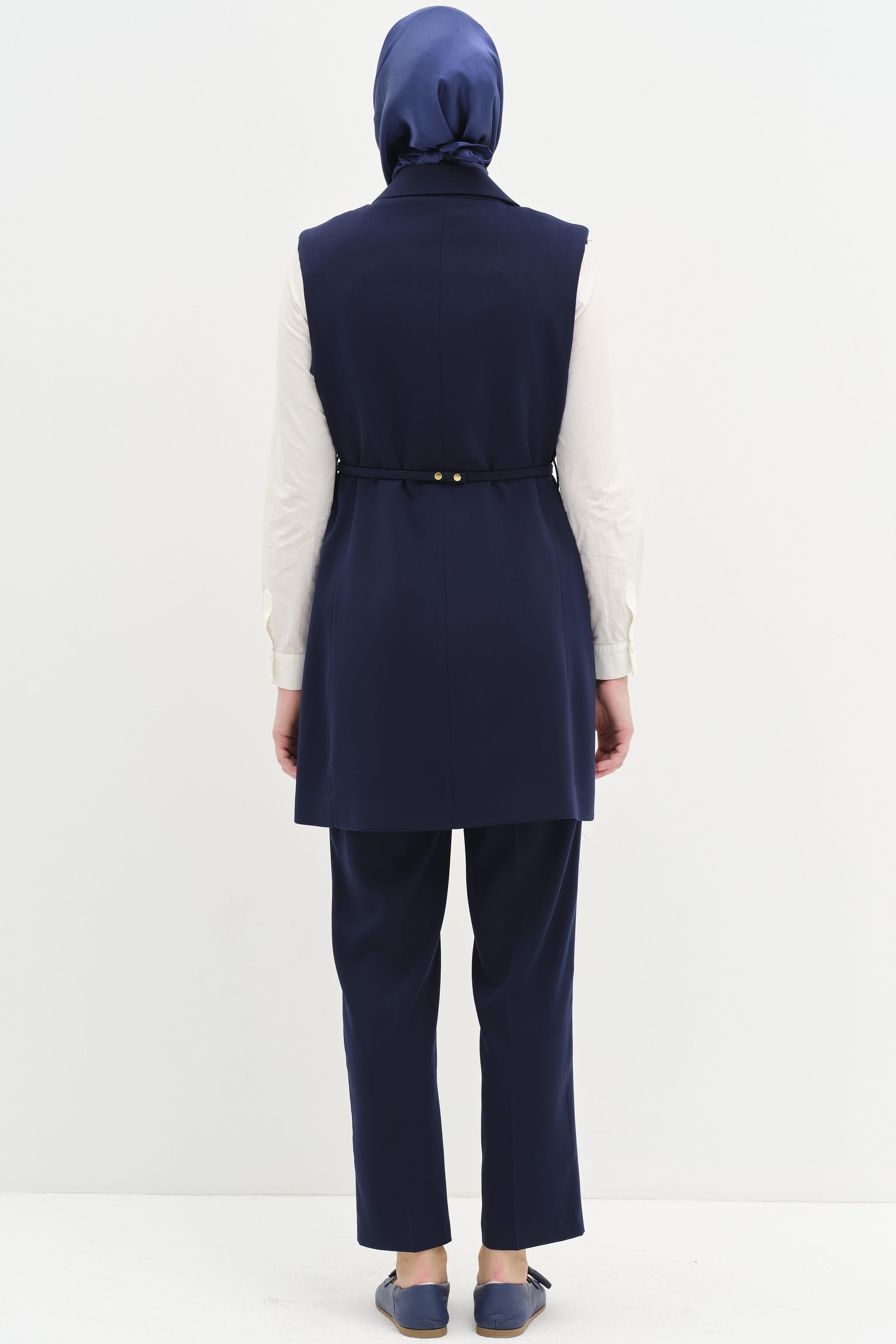 Pantolon Yelek Takım - Lacivert TUGBA