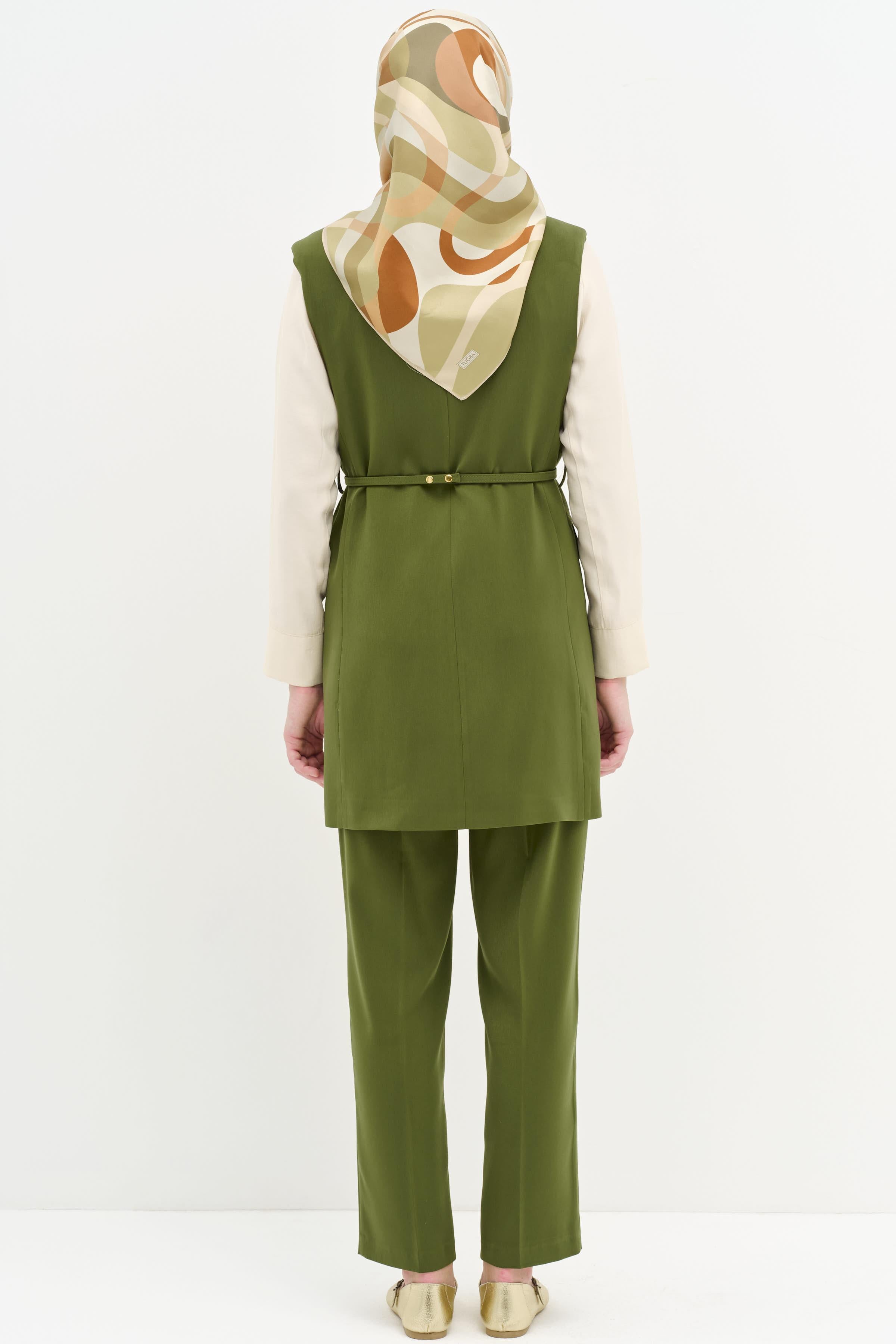 Pantolon Yelek Takım - Olive TUGBA