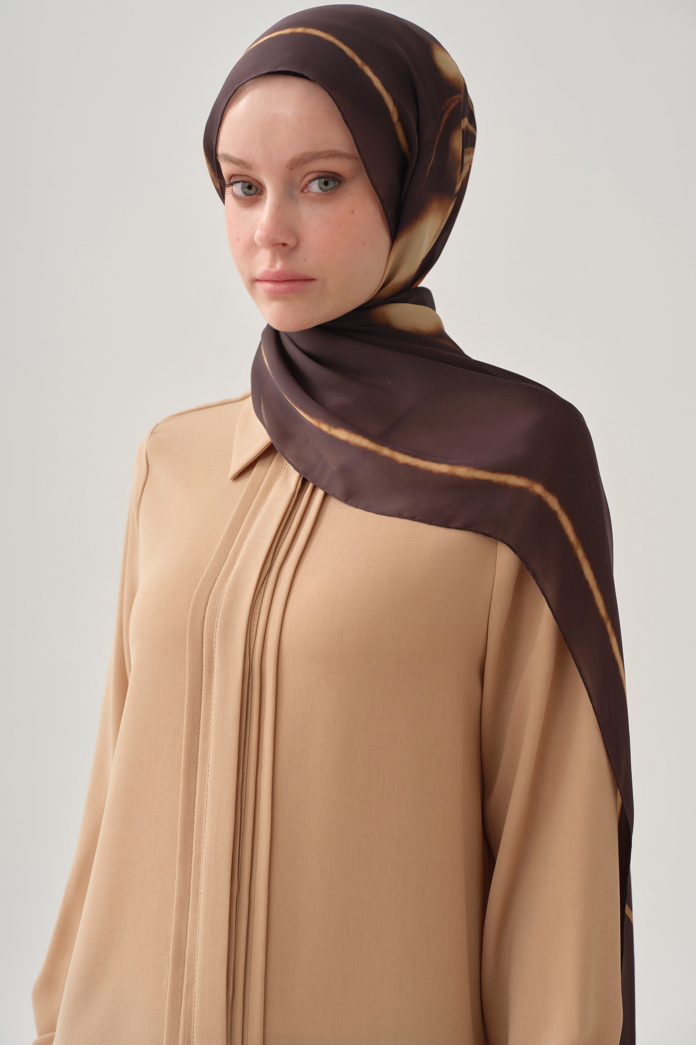 Patı Pile Detaylı Tunik - Bej TUGBA