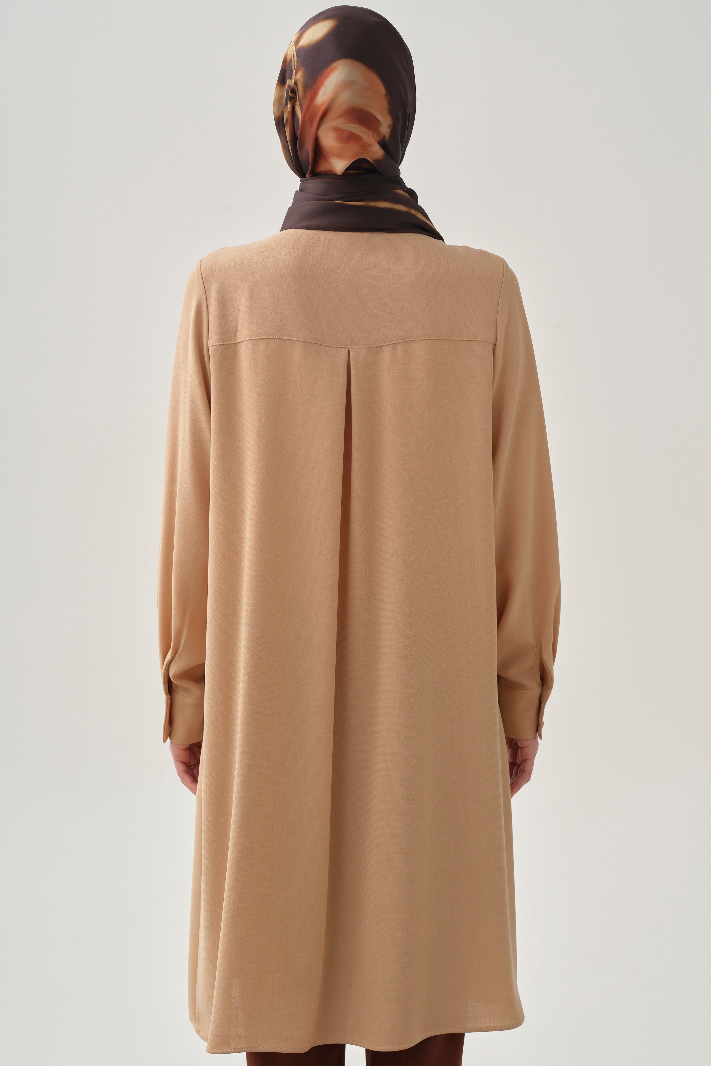 Patı Pile Detaylı Tunik - Bej TUGBA