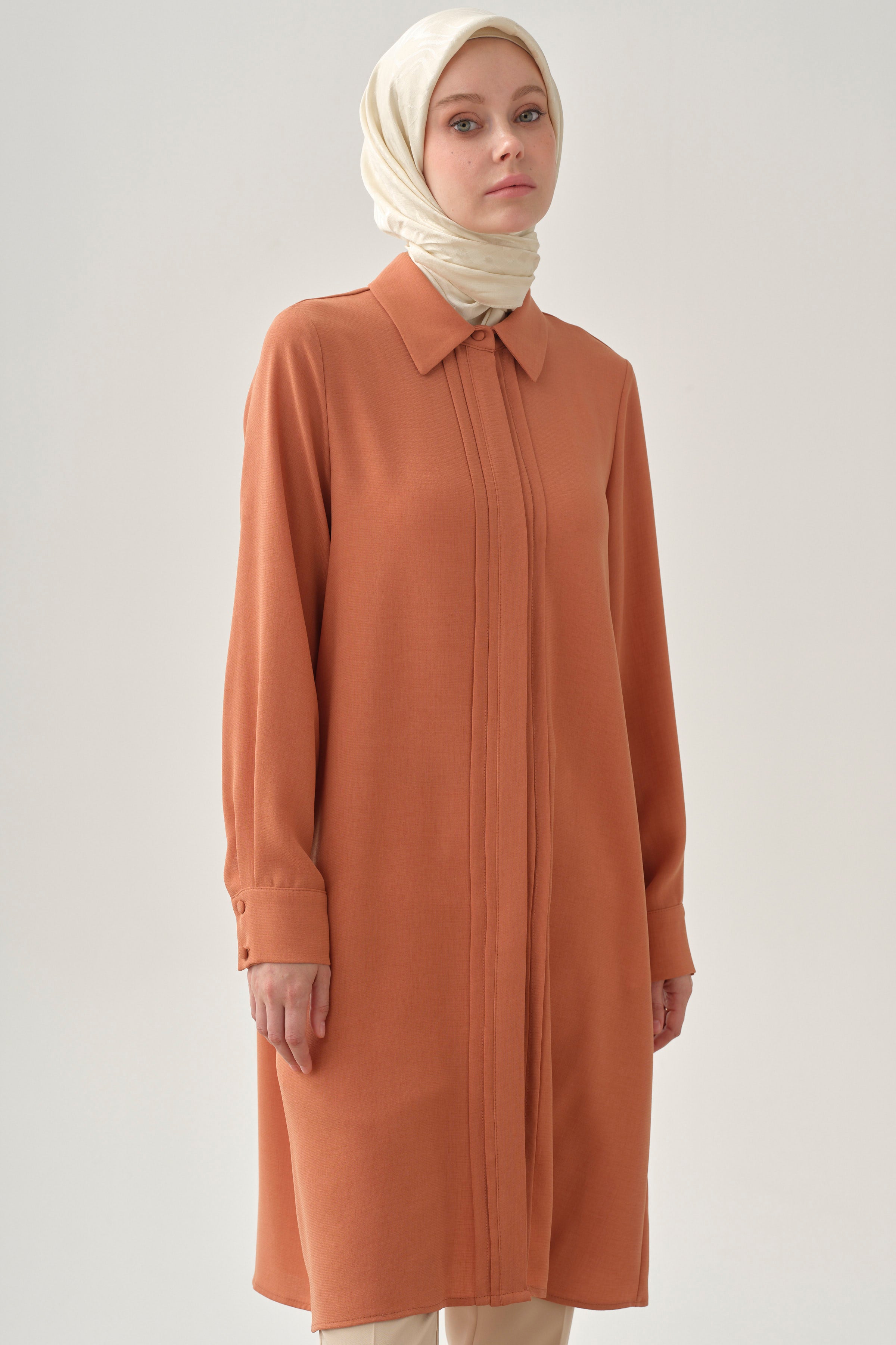 Patı Pile Detaylı Tunik - Tarçın TUGBA