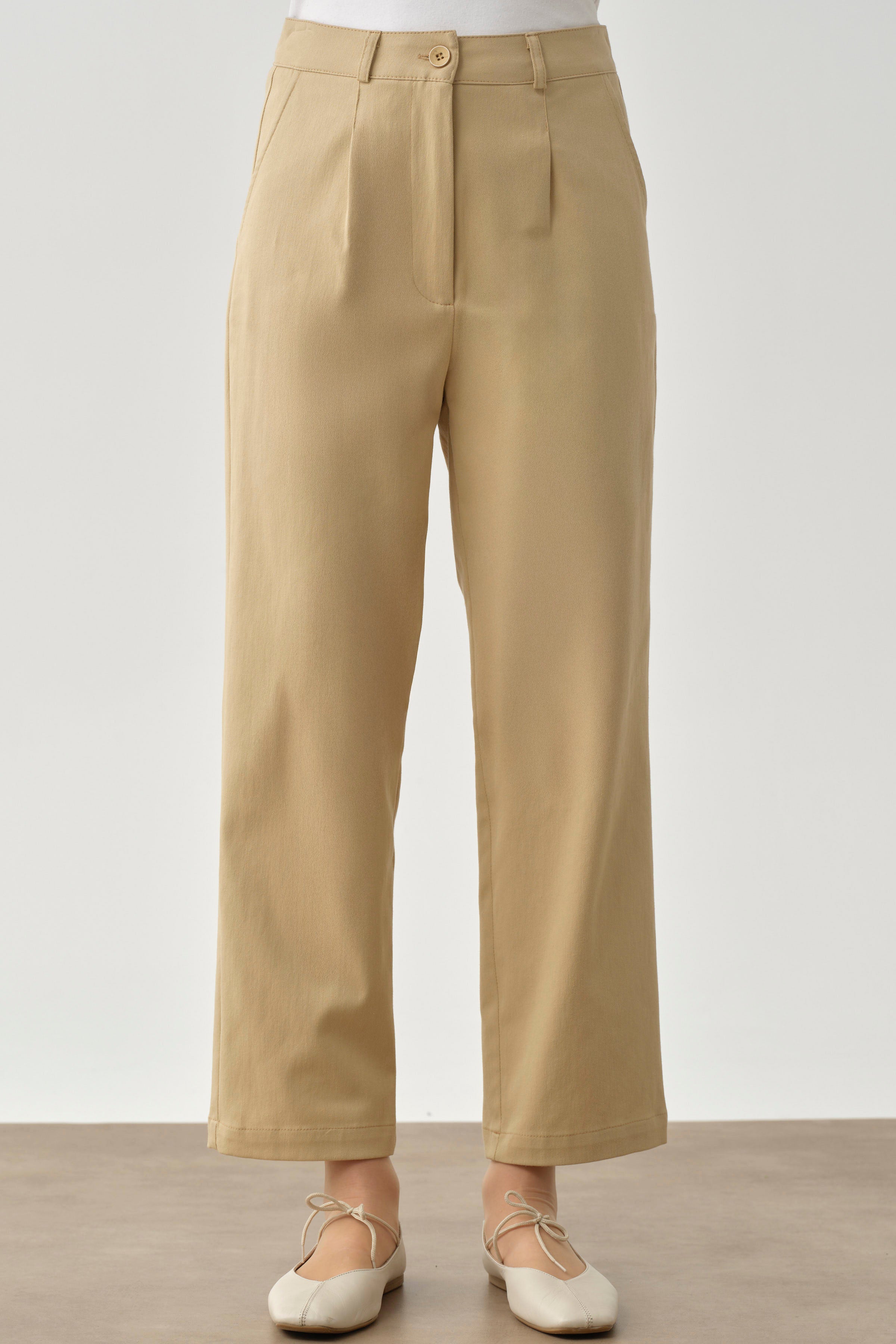 Pensli Havuç Pantolon - Bej TUGBA