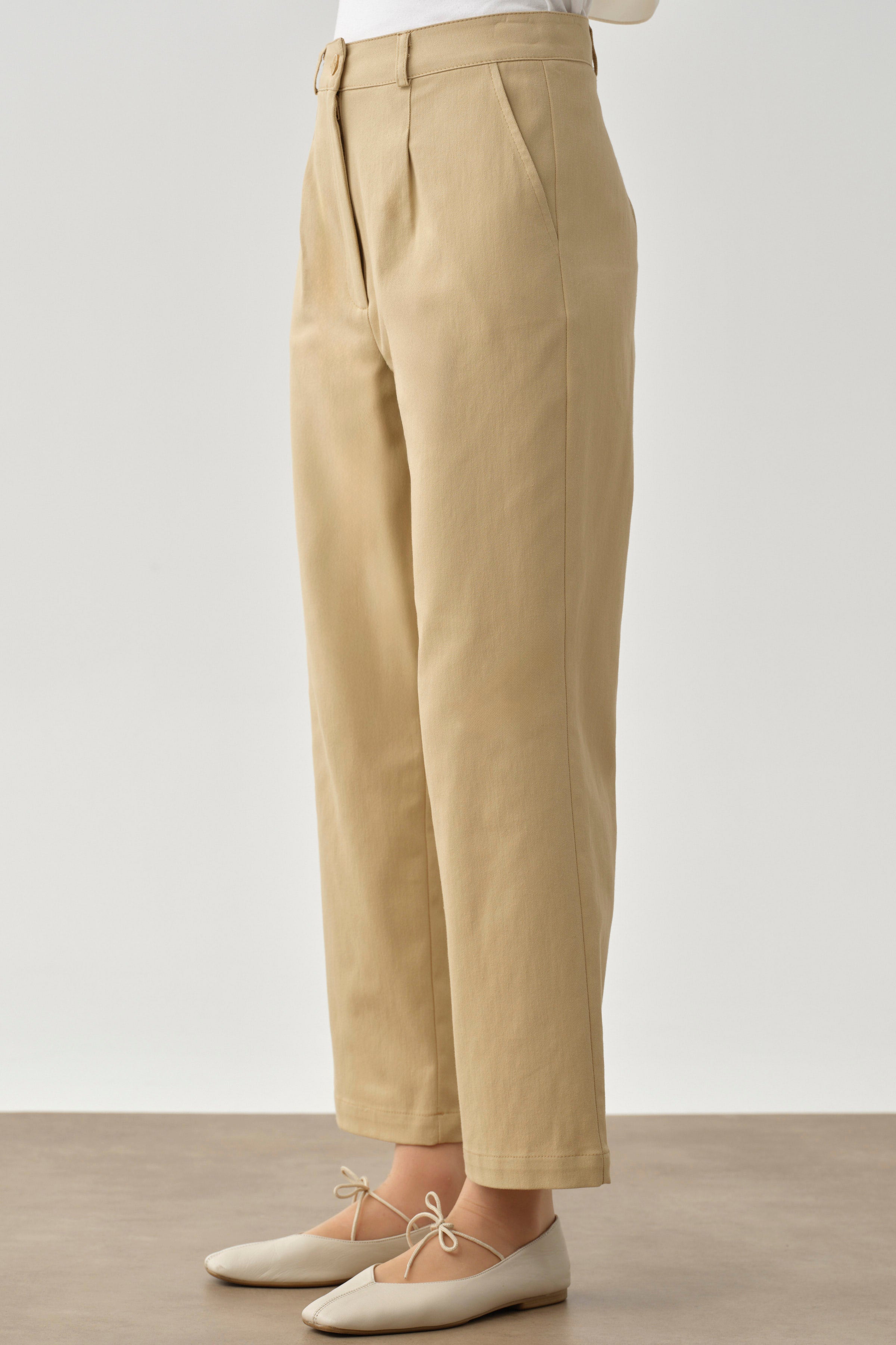 Pensli Havuç Pantolon - Bej TUGBA