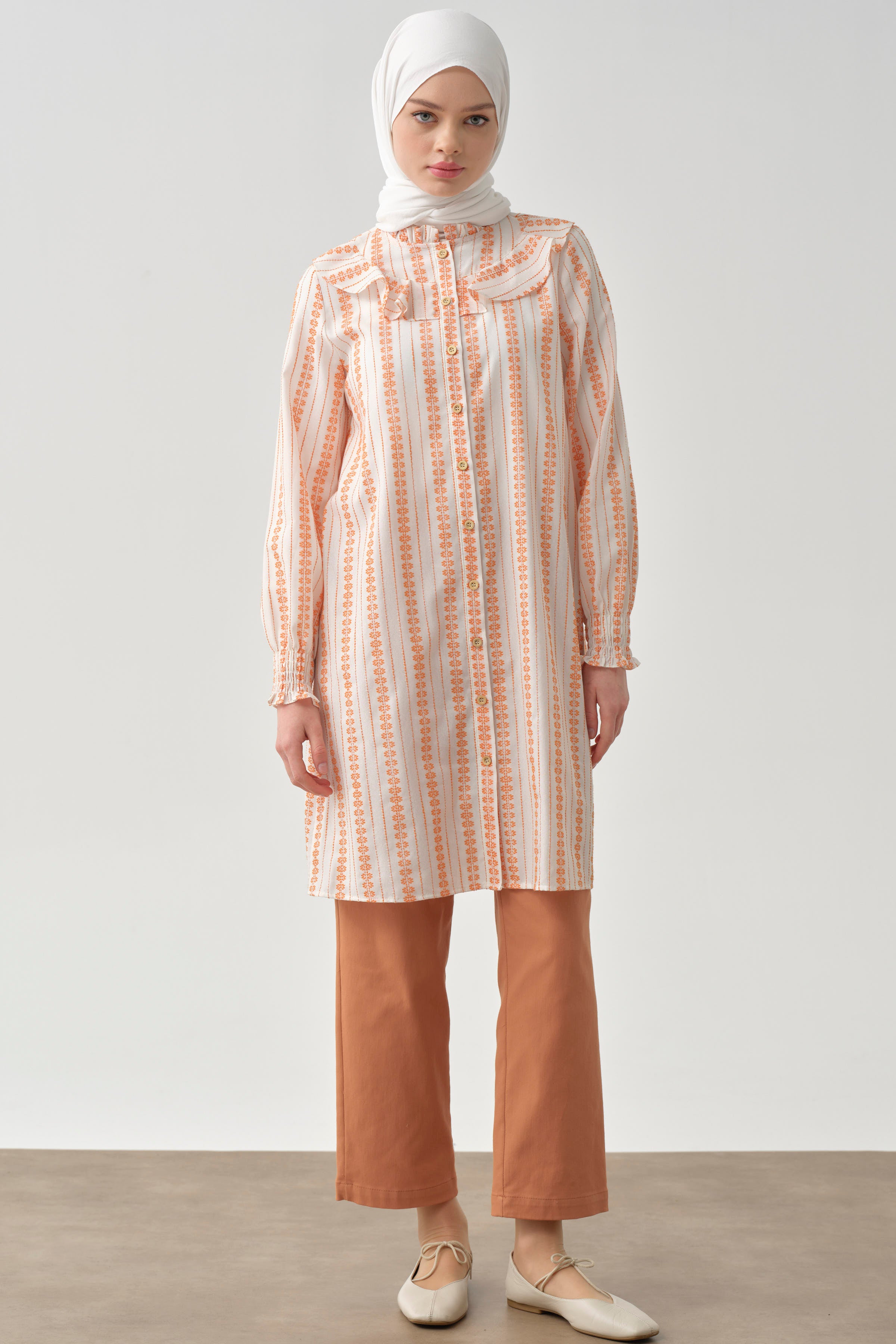 Pensli Havuç Pantolon - Oranj TUGBA