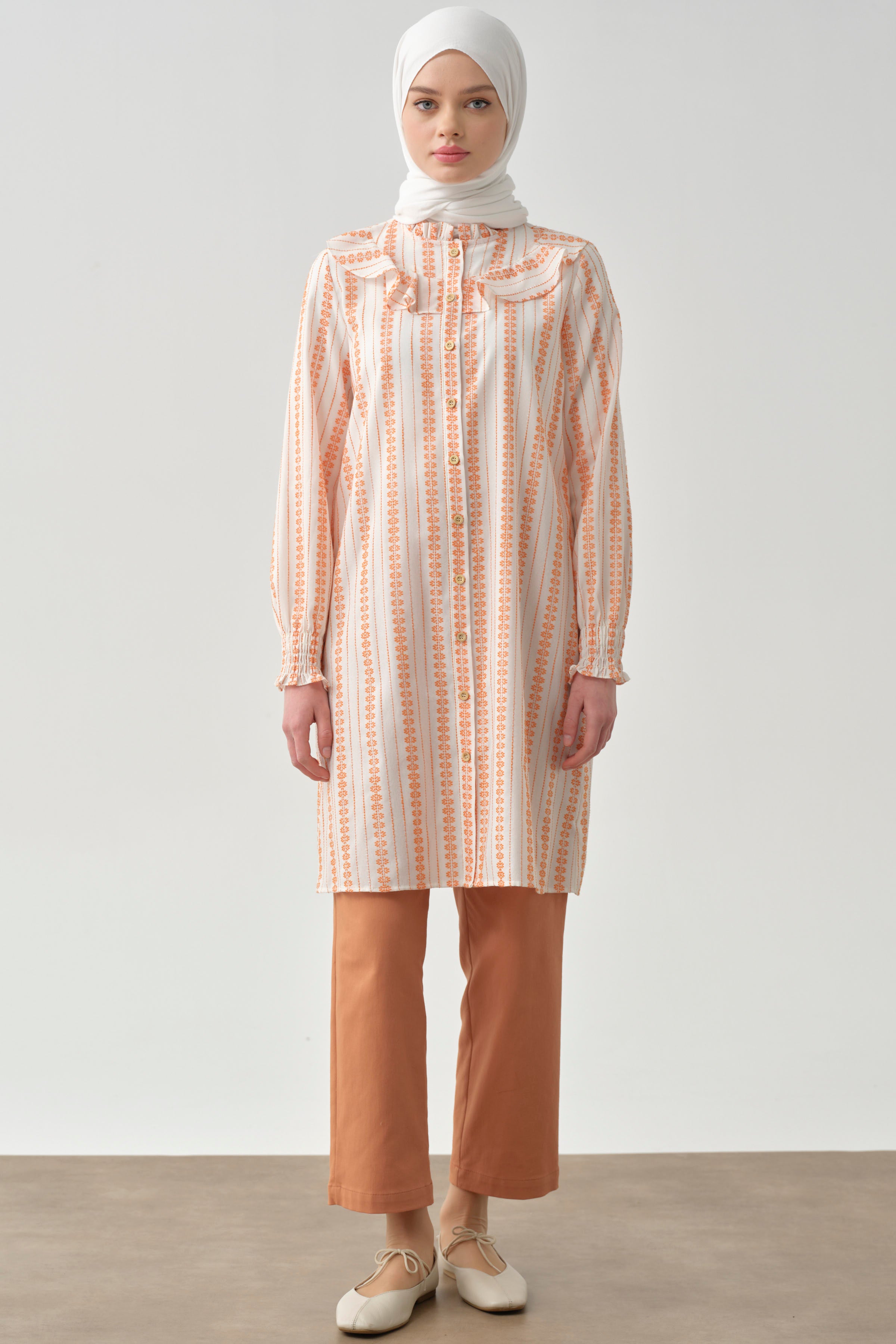 Pensli Havuç Pantolon - Oranj TUGBA