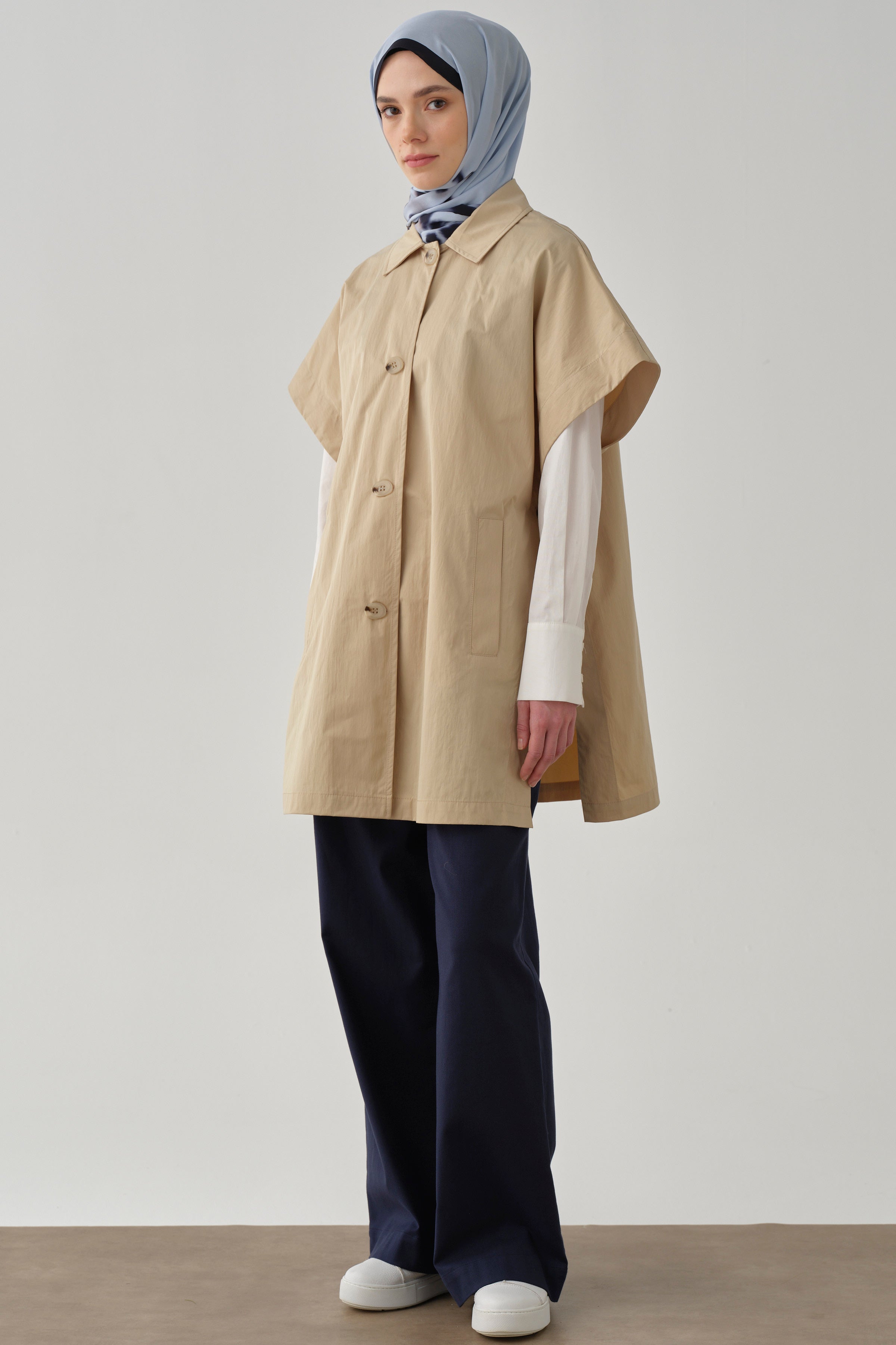 Pile Detaylı Pantolon - Lacivert TUGBA