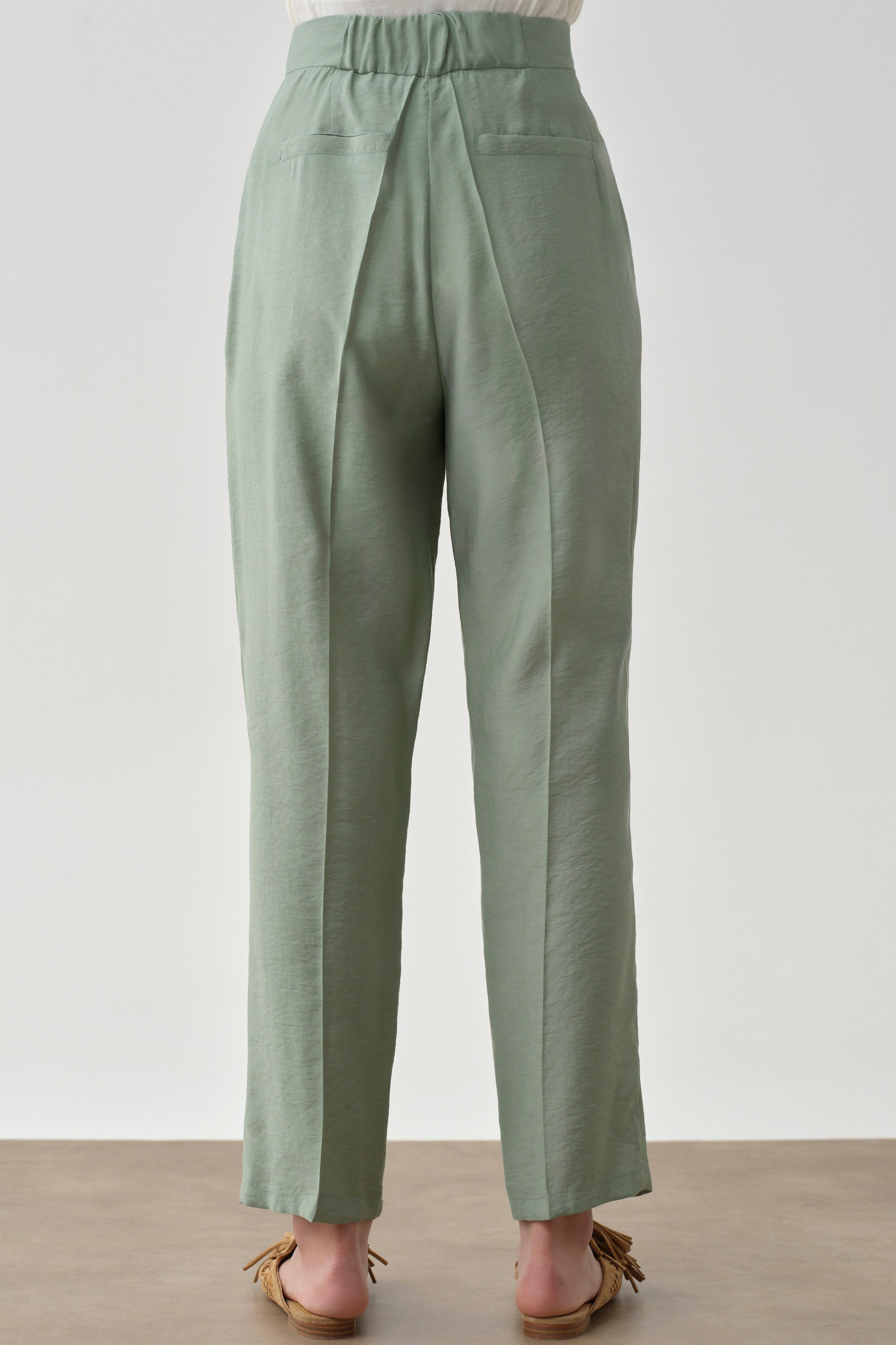 Pile Detaylı Pantolon - Mint TUGBA