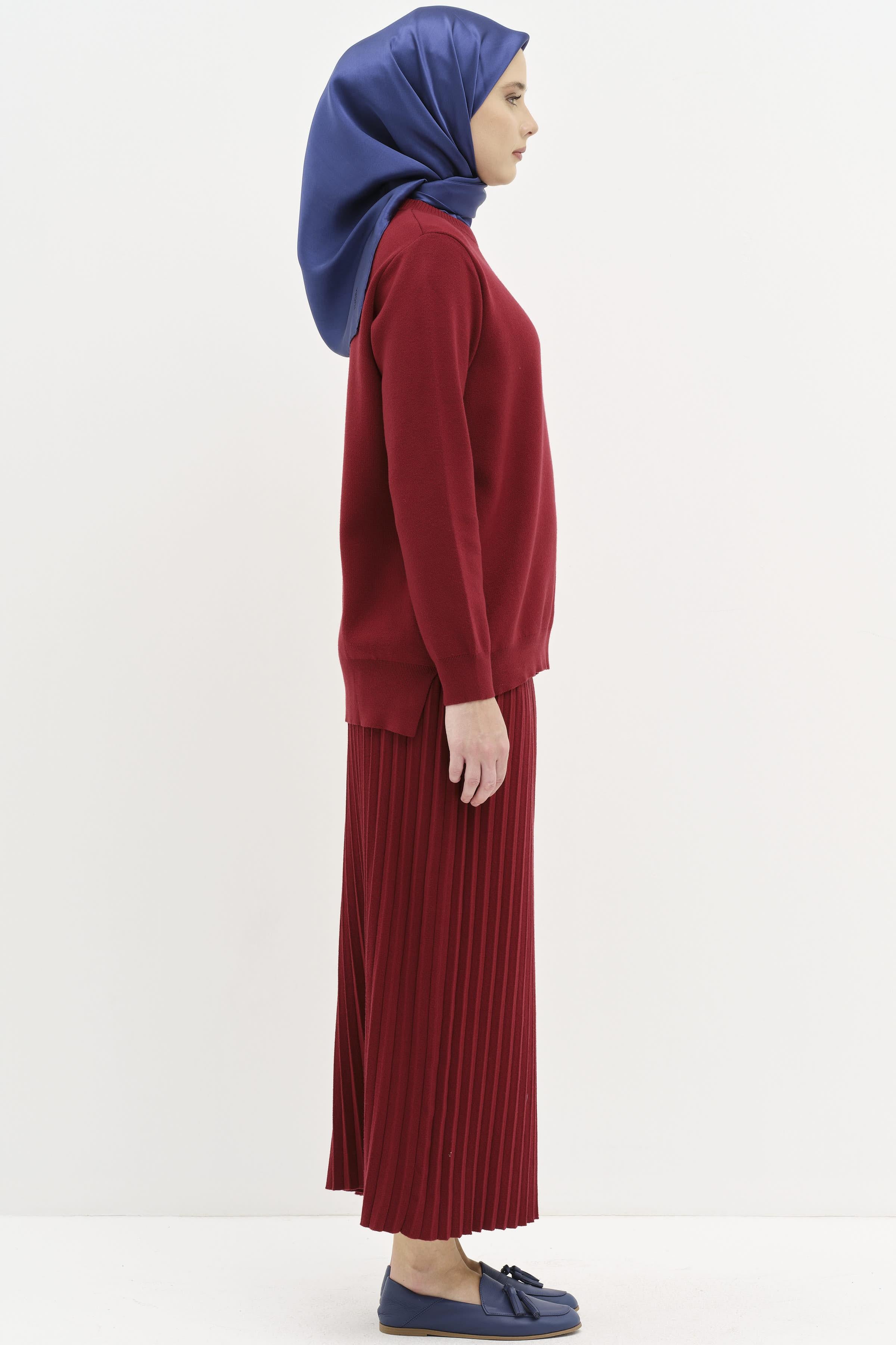 Pilise Etekli Triko Takım - Bordo TUGBA