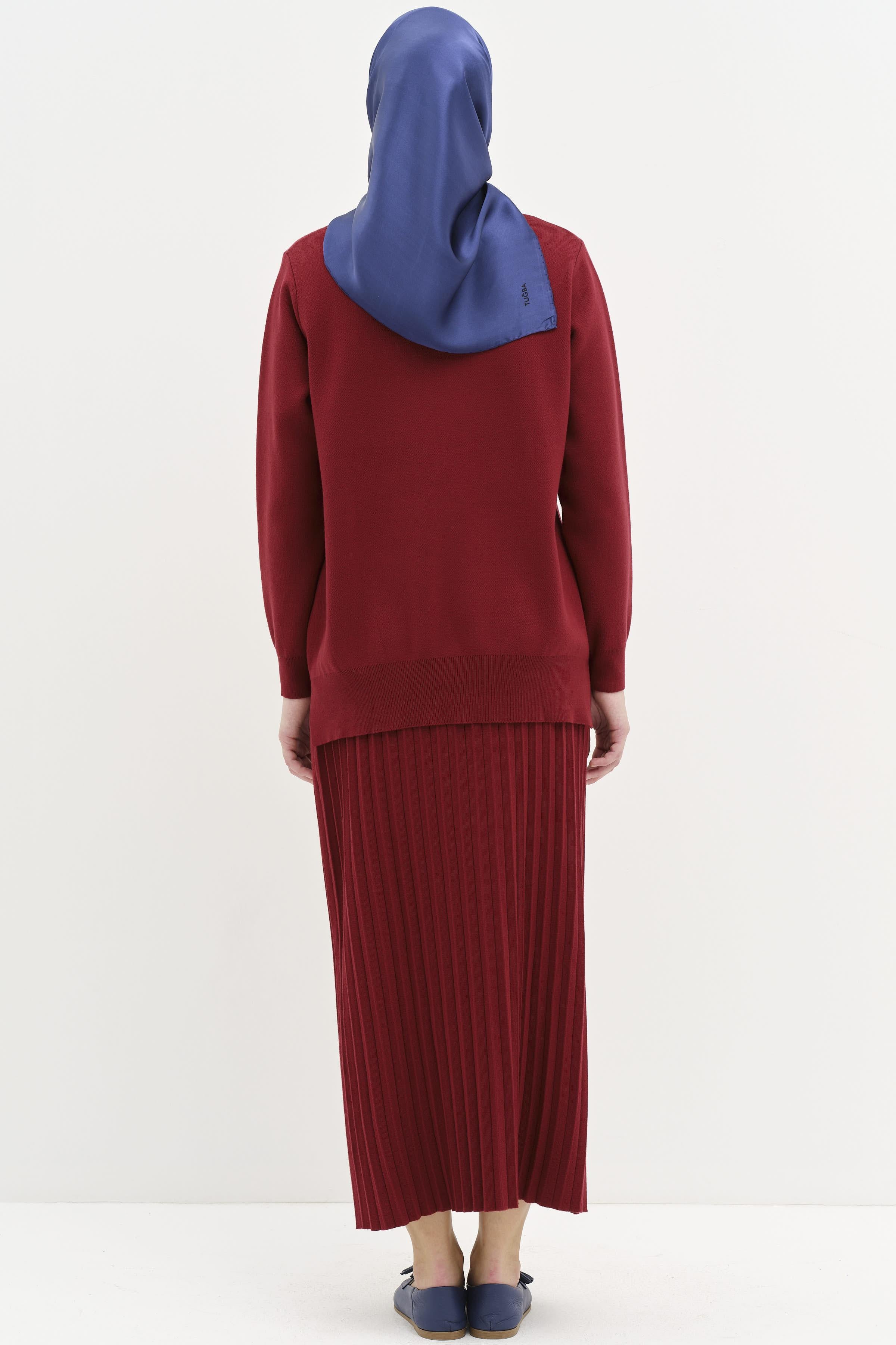 Pilise Etekli Triko Takım - Bordo TUGBA