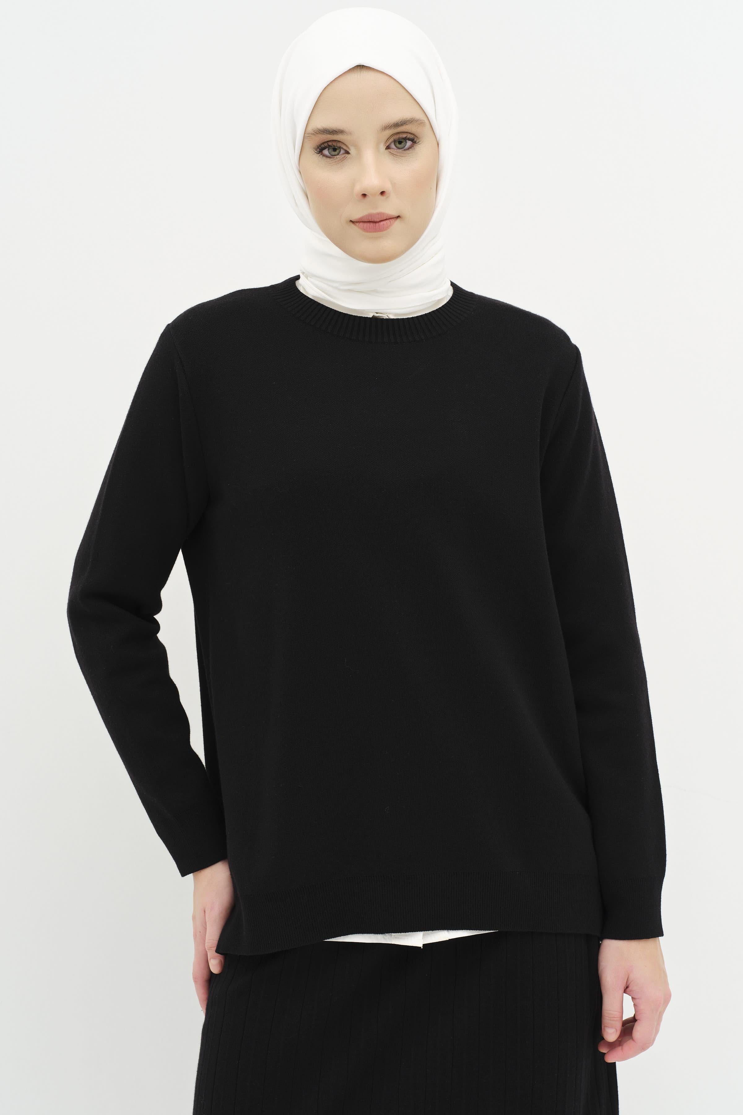 Pilise Etekli Triko Takım - Siyah TUGBA