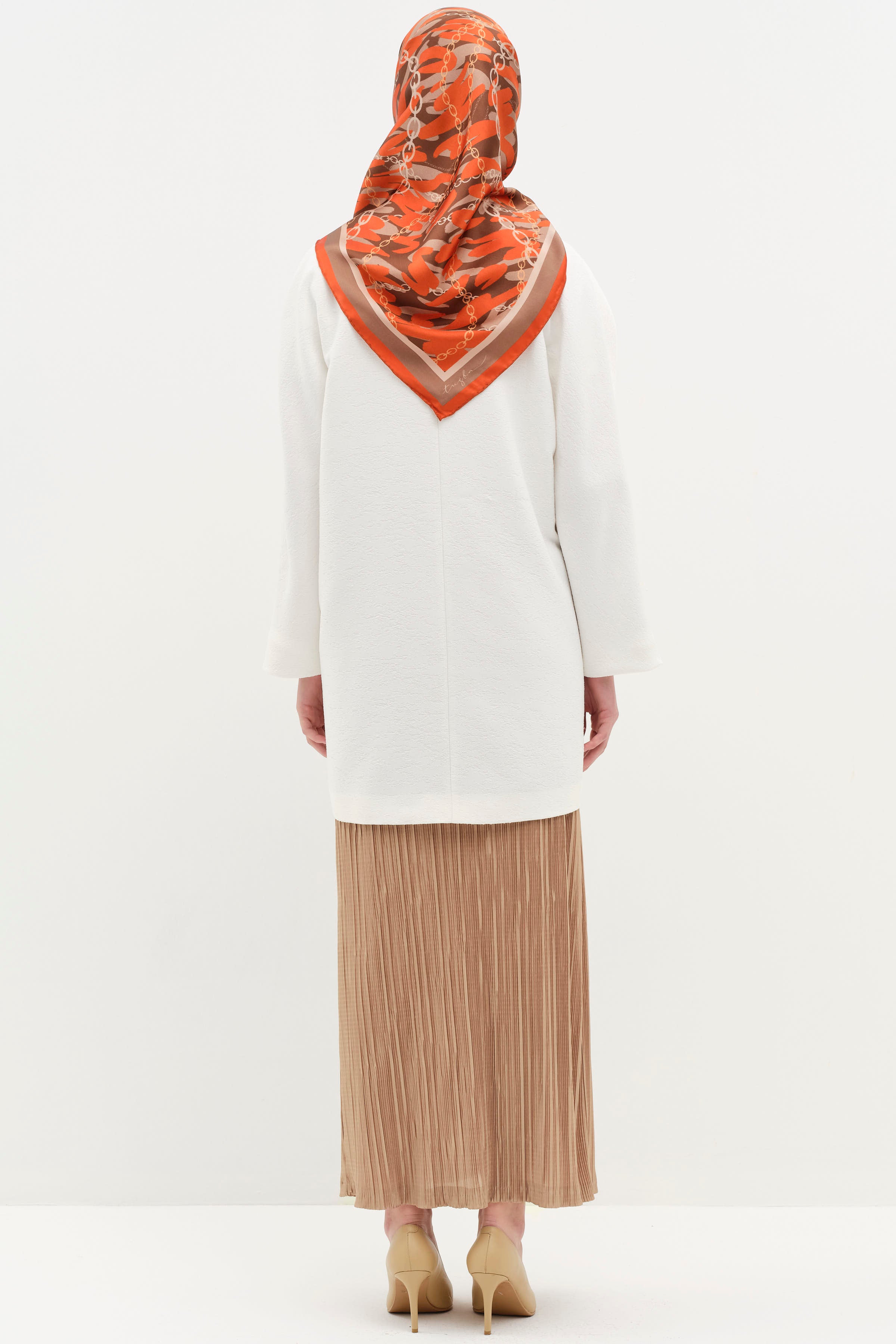 Piliseli Beli Lastikli Etek - Camel TUĞBA