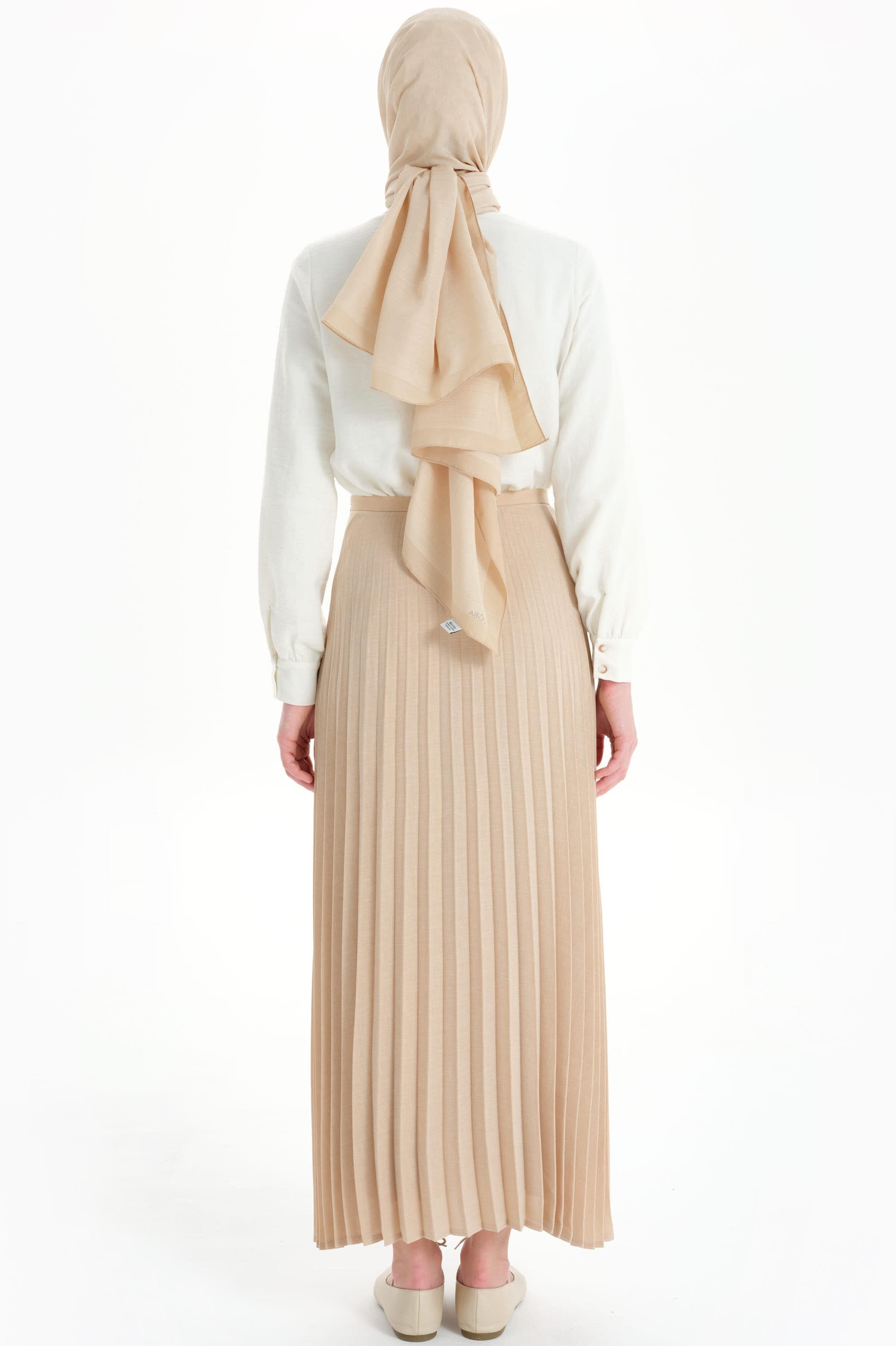 Plisoley Etek - Bej TUGBA