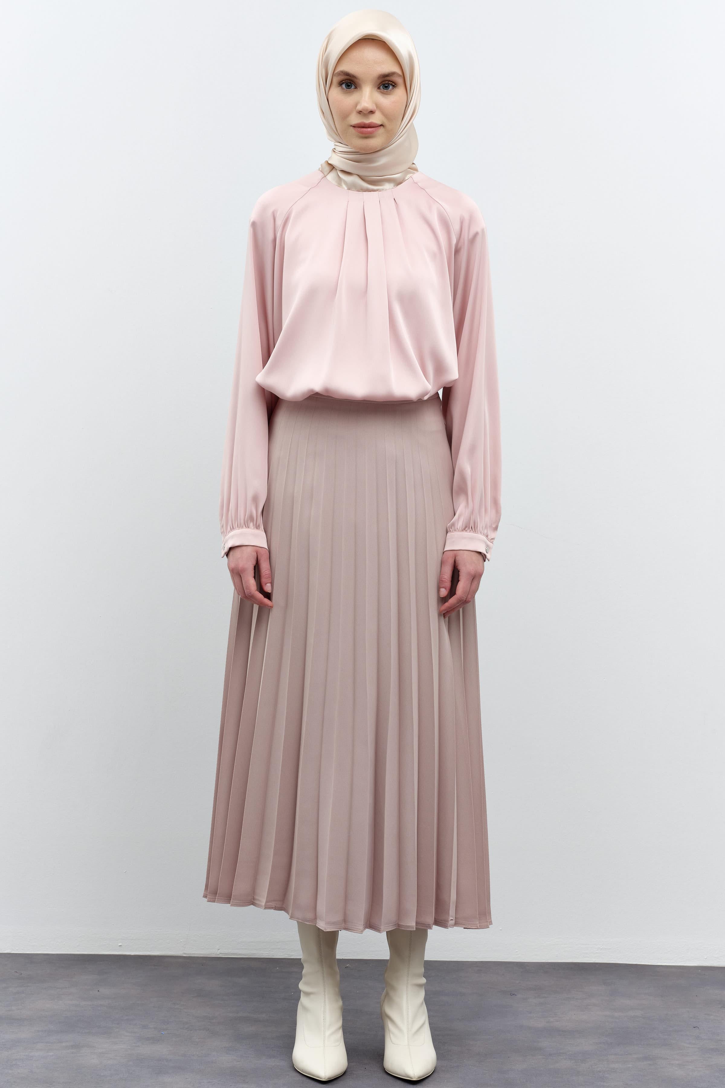 Plisoley Etek - Bej TUGBA