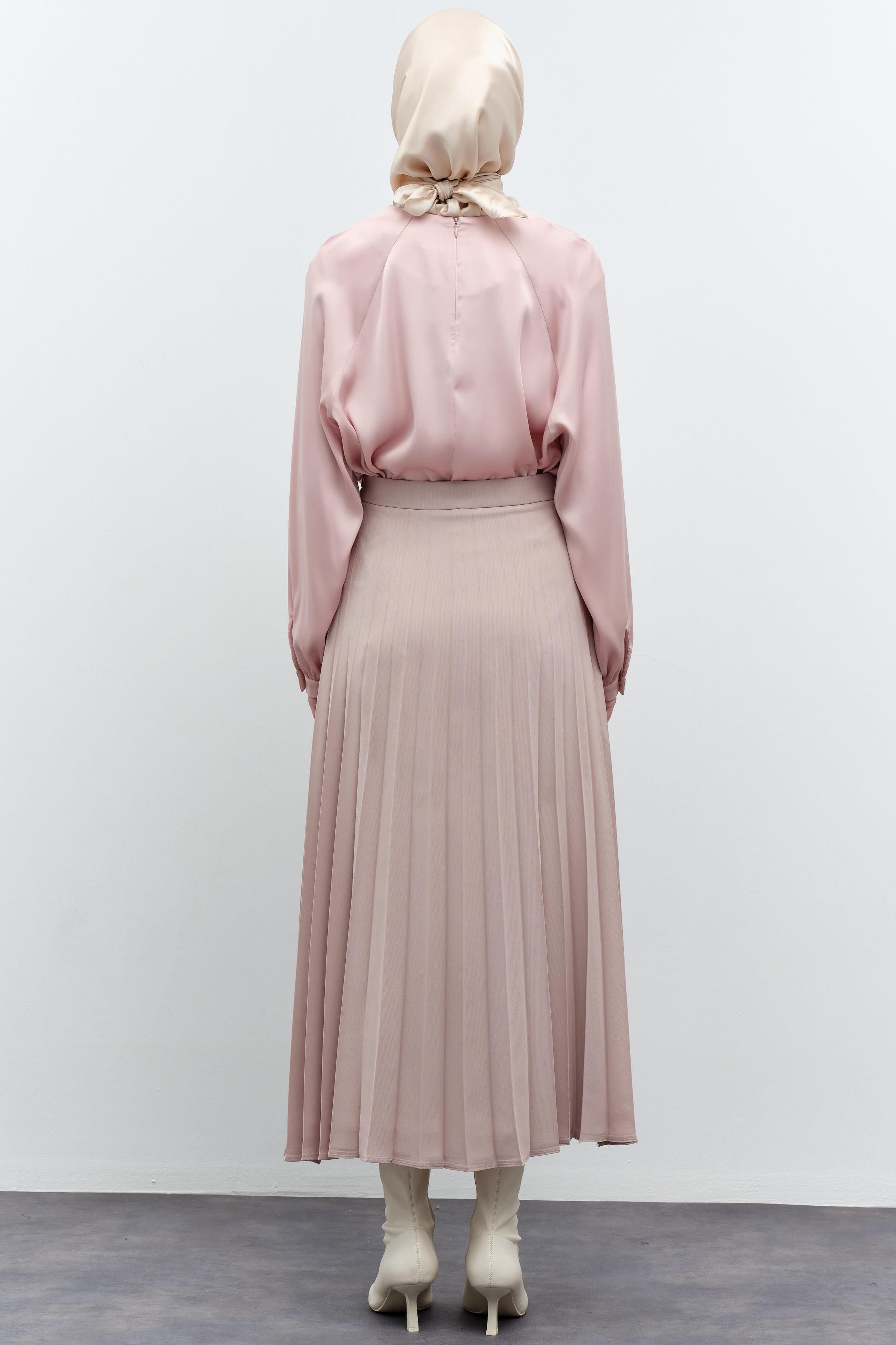 Plisoley Etek - Bej TUGBA