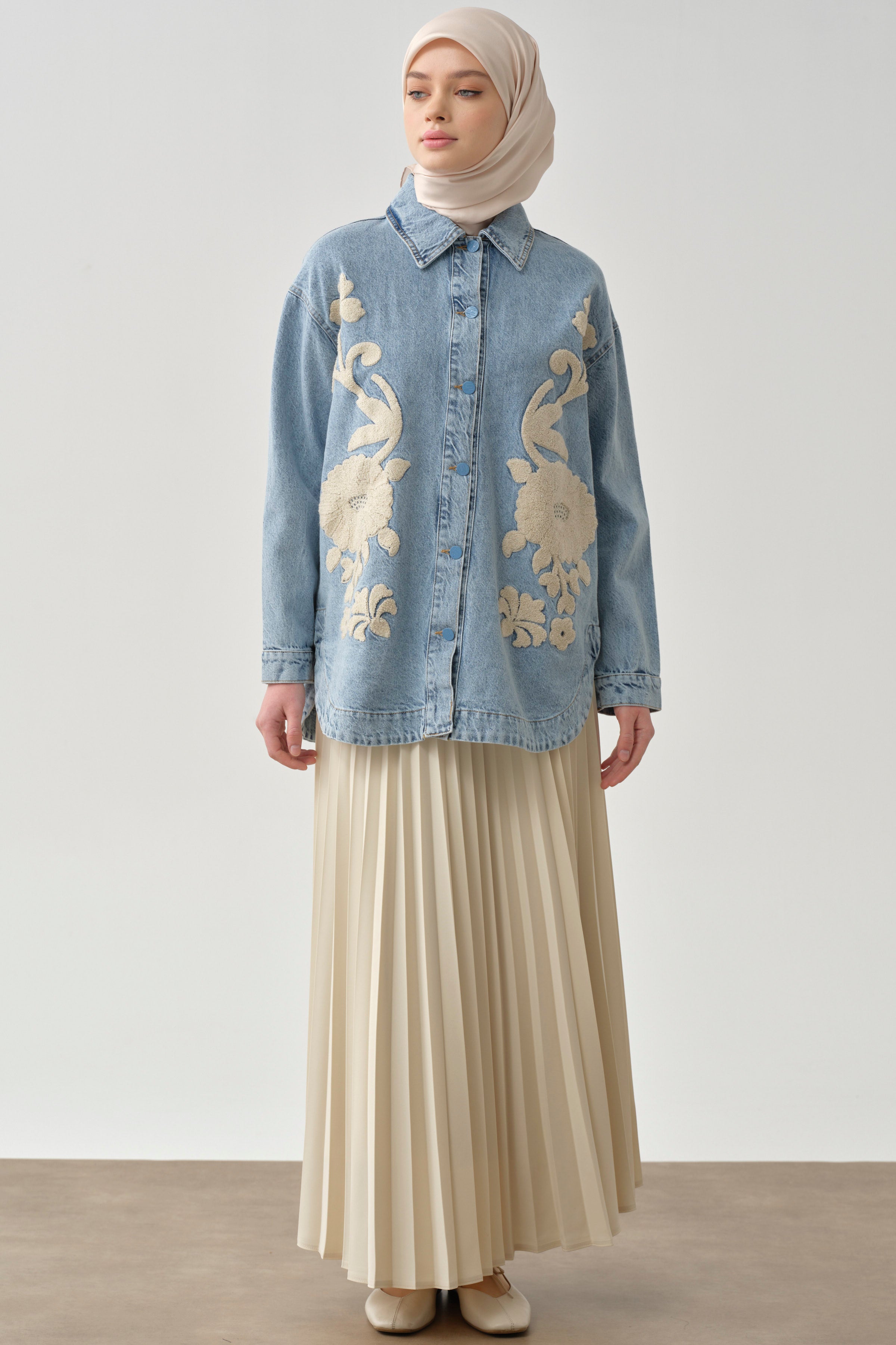 Plisoley Etek - Bej TUGBA