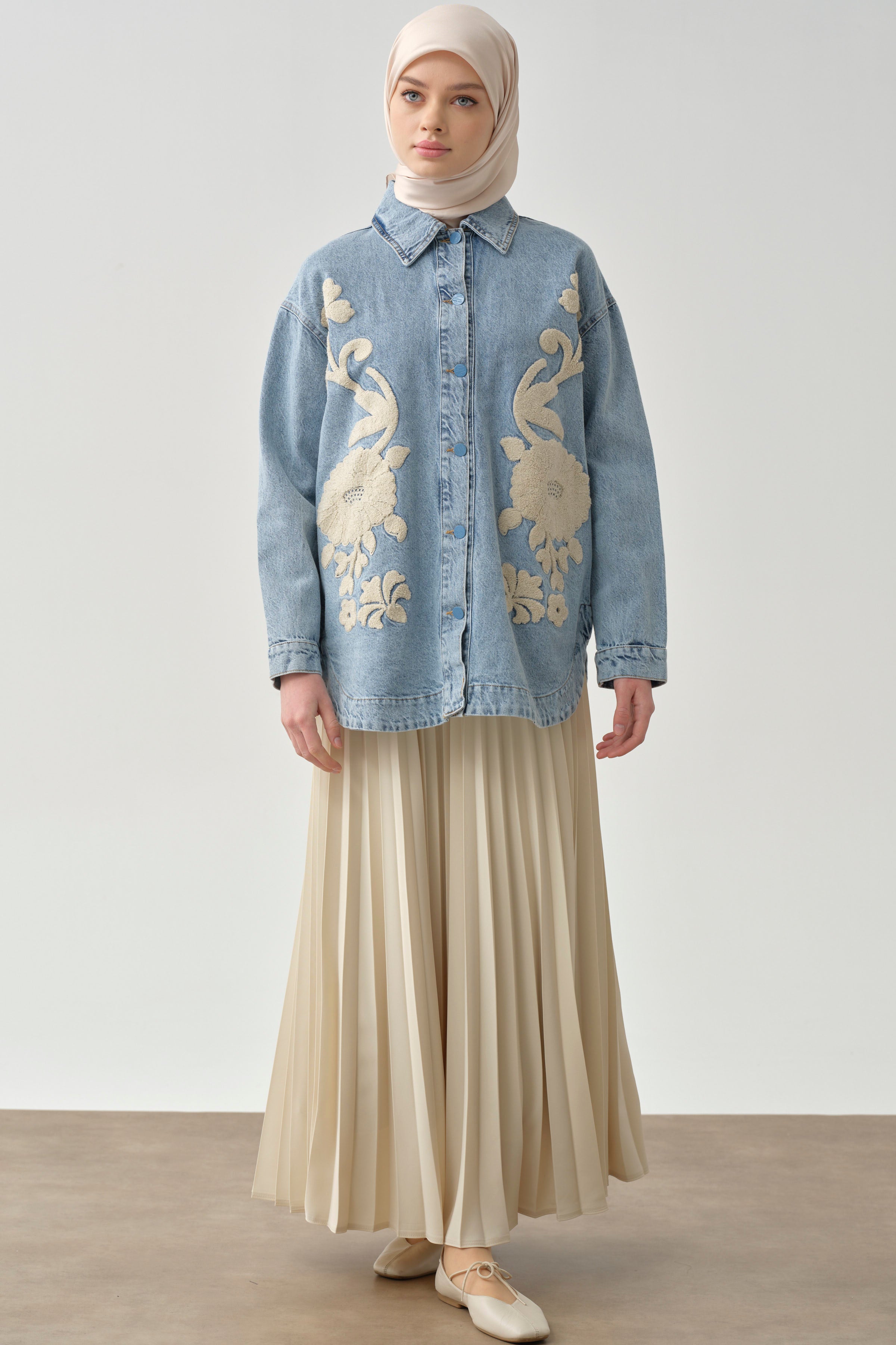 Plisoley Etek - Bej TUGBA