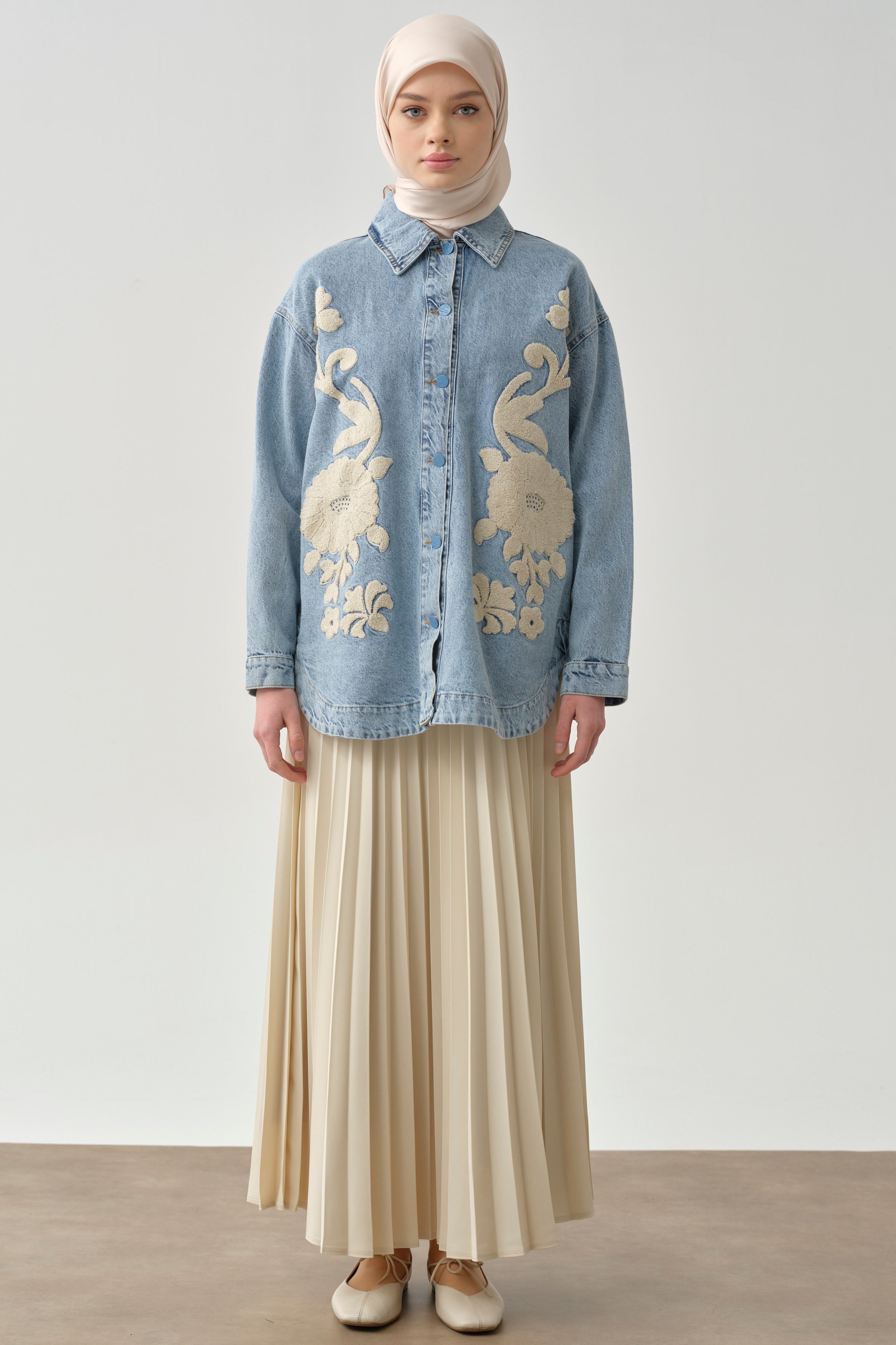 Plisoley Etek - Bej TUGBA