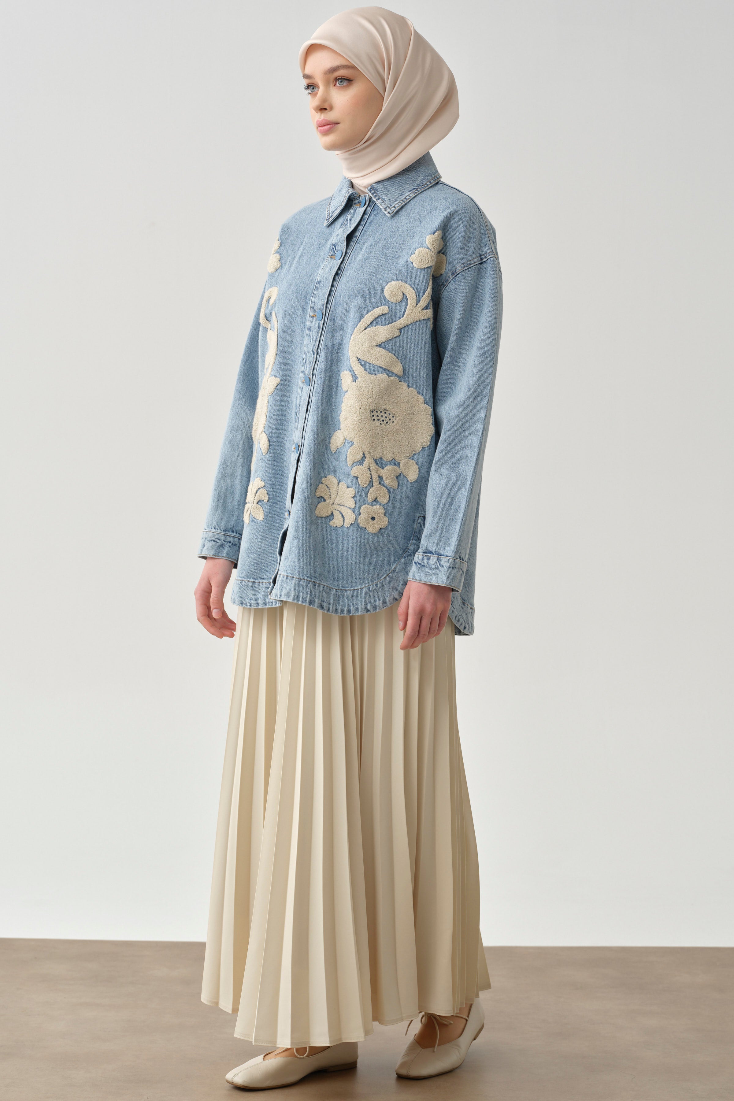 Plisoley Etek - Bej TUGBA