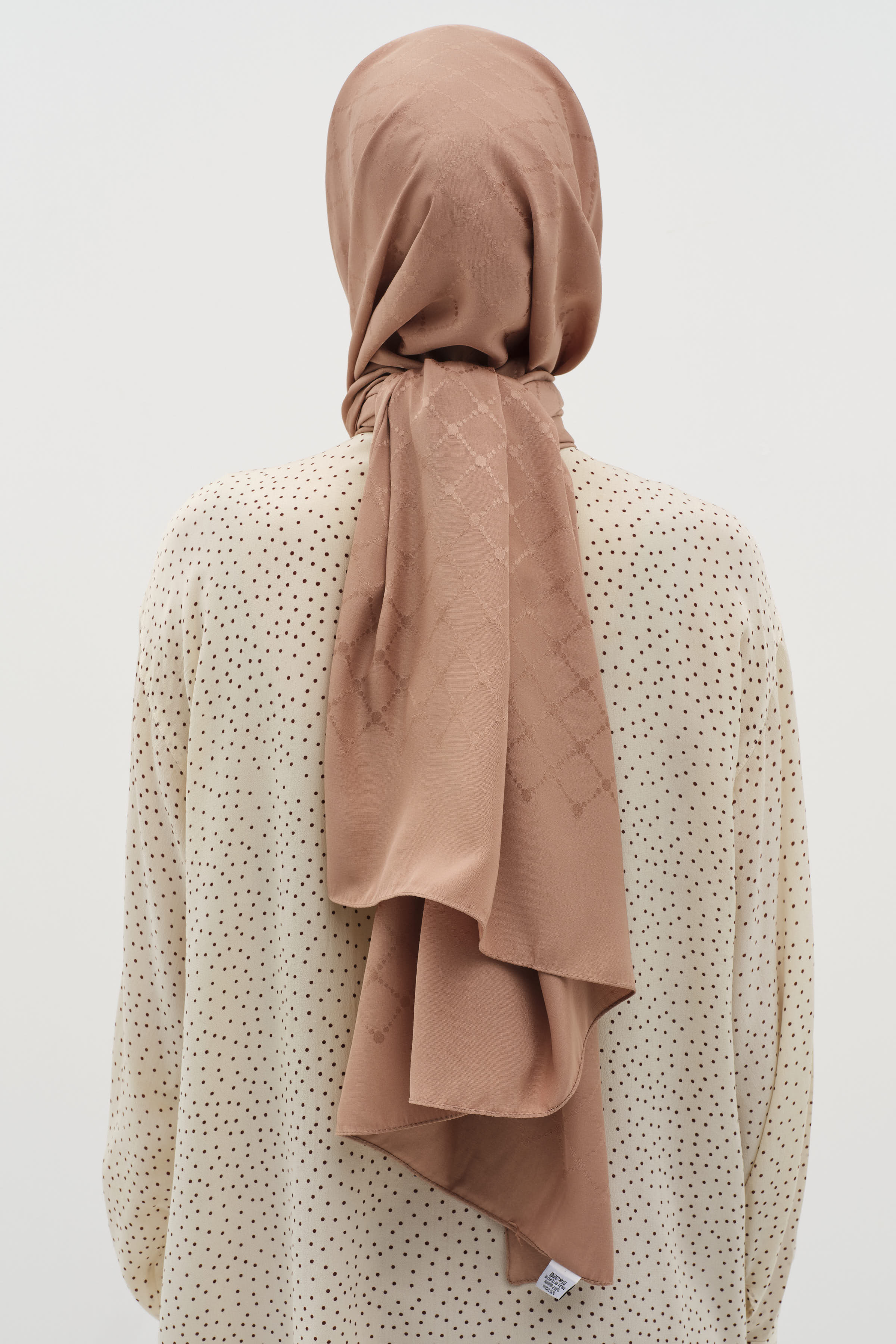 Puan Kare Desen Viskon Şal - Bisküvi TUĞBA