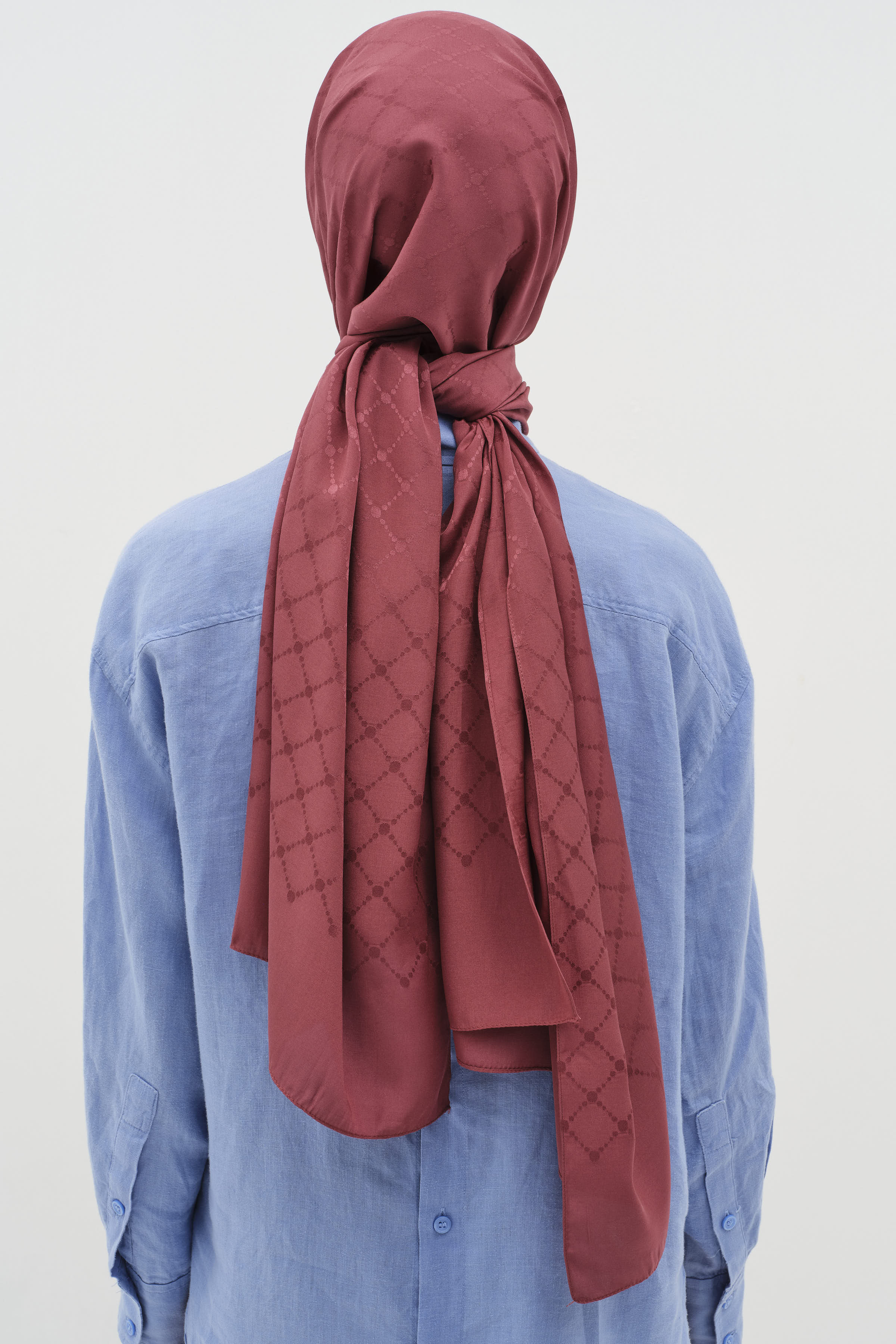 Puan Kare Desen Viskon Şal - Rose TUĞBA