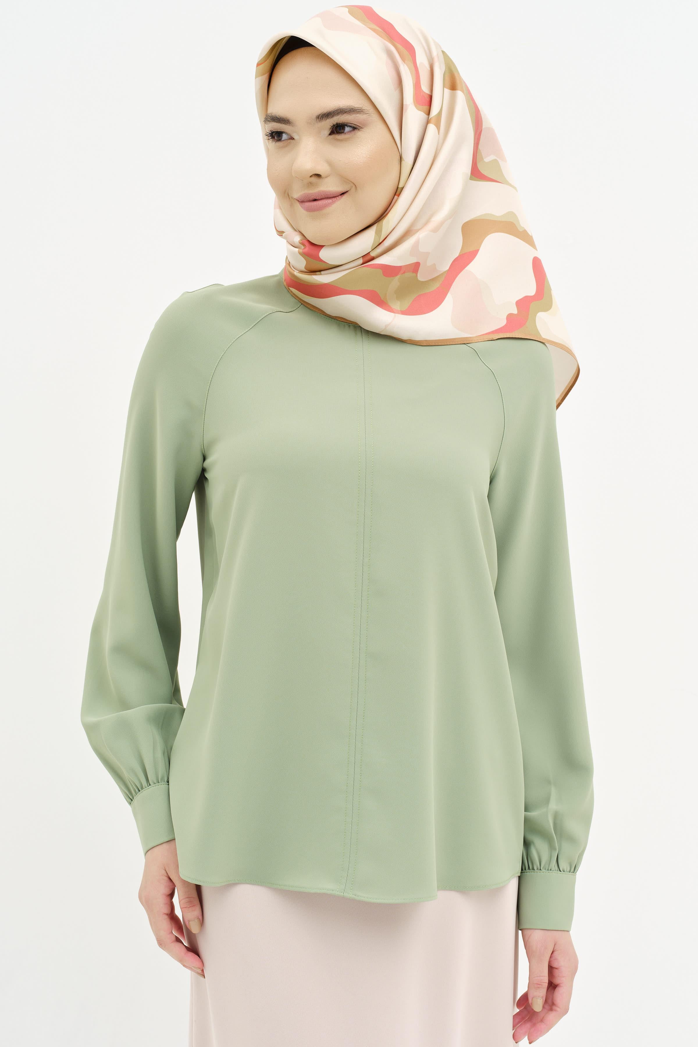 Reglan Kollu Bluz - Açık Yeşil TUGBA