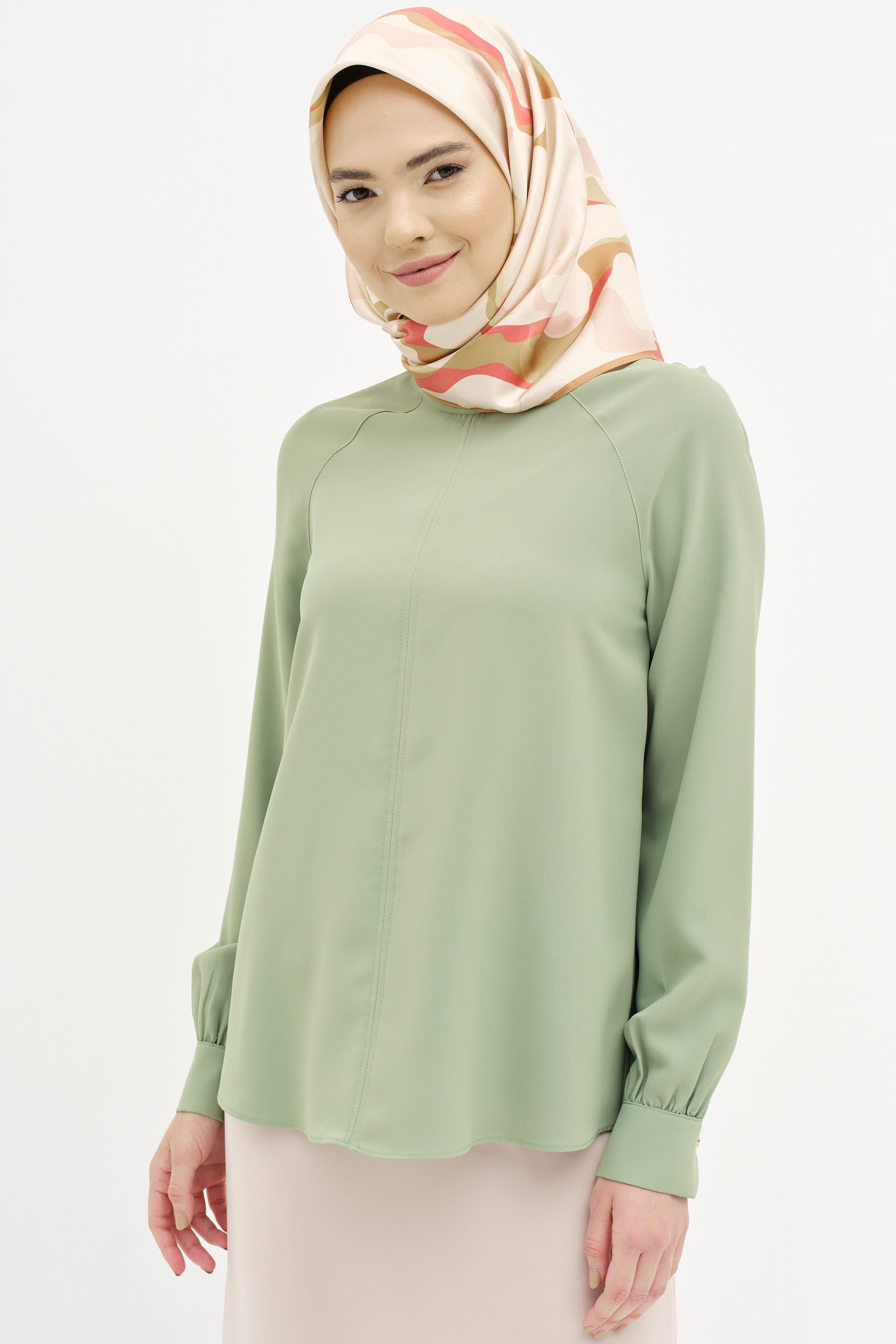 Reglan Kollu Bluz - Açık Yeşil TUGBA