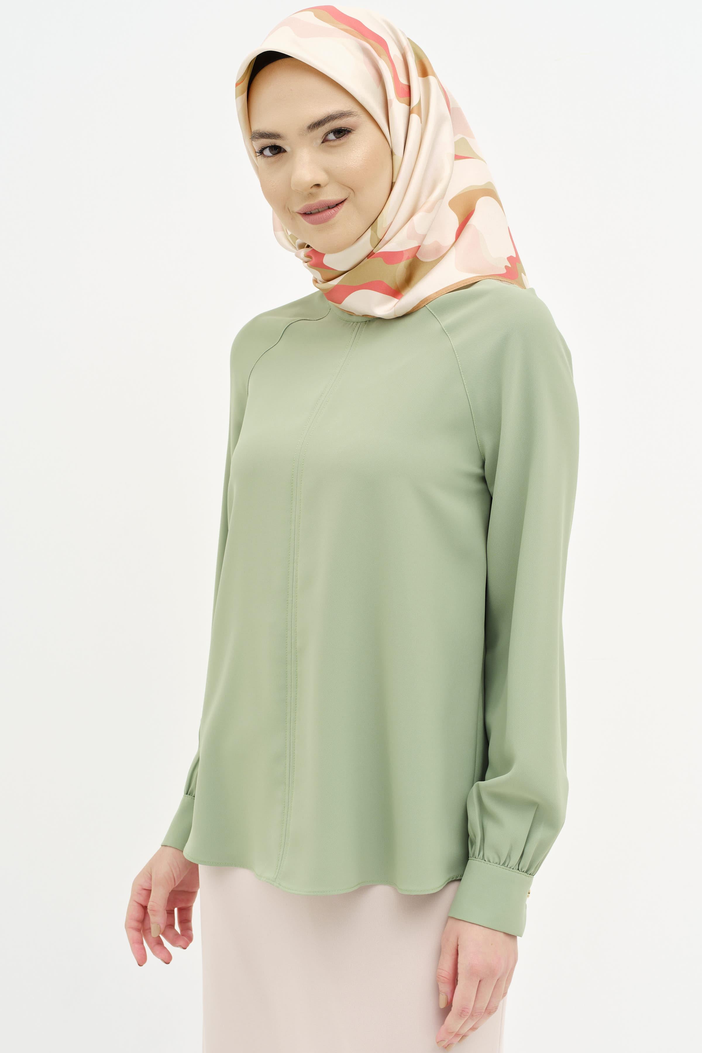 Reglan Kollu Bluz - Açık Yeşil TUGBA