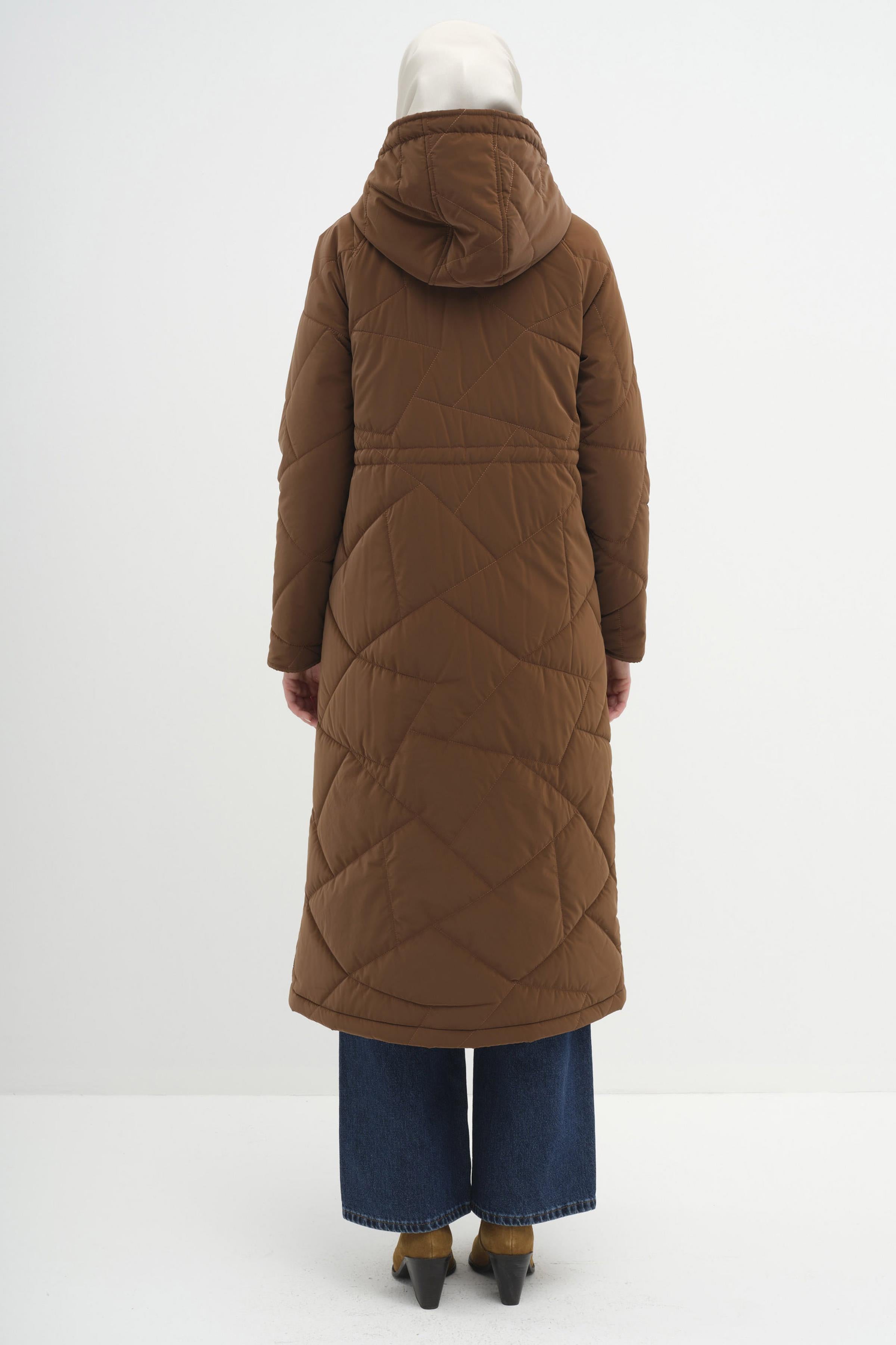 Reglan Kollu Kapitone Kaban - Kahve TUGBA