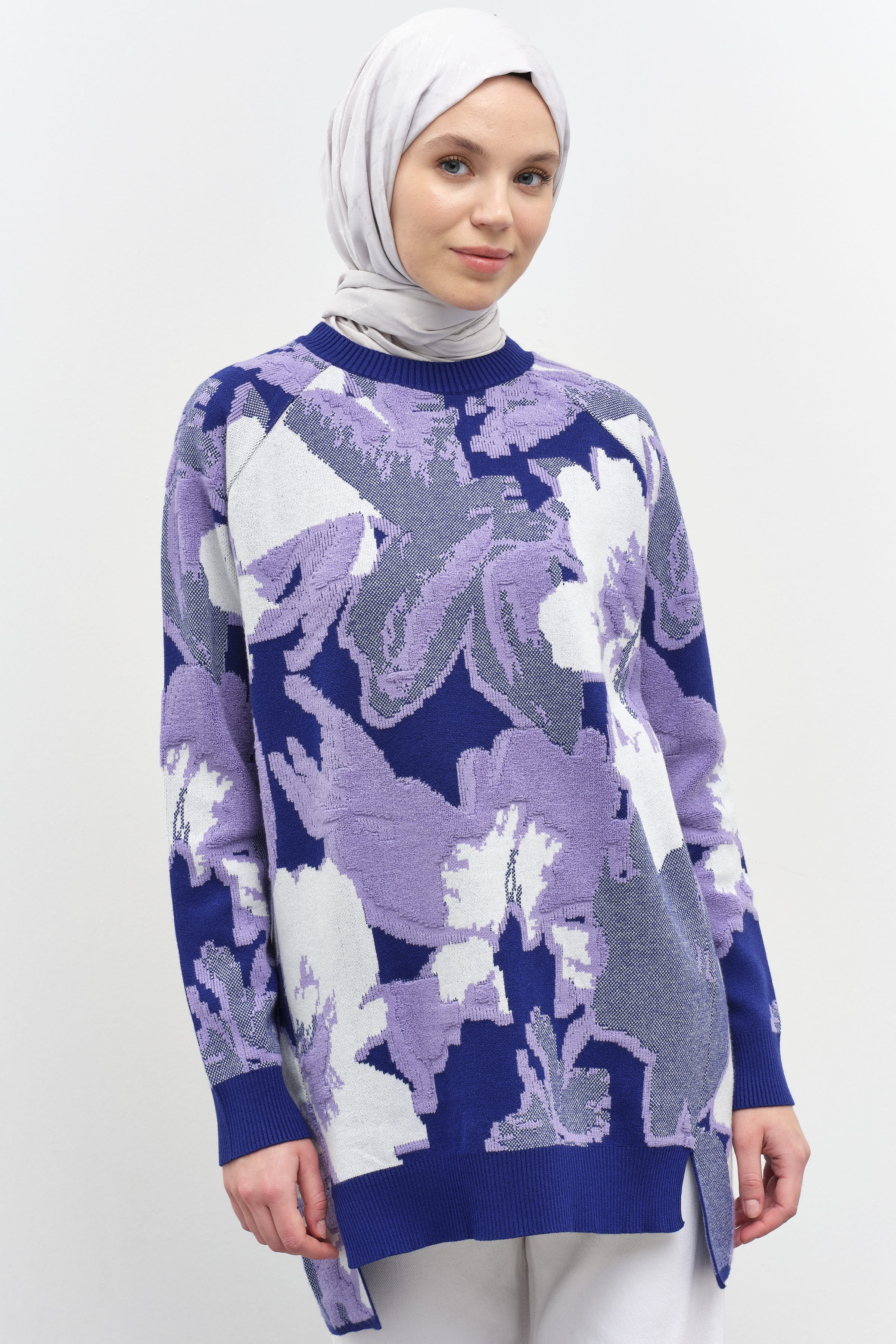 Reglan Kollu Triko Tunik - Saks TUGBA