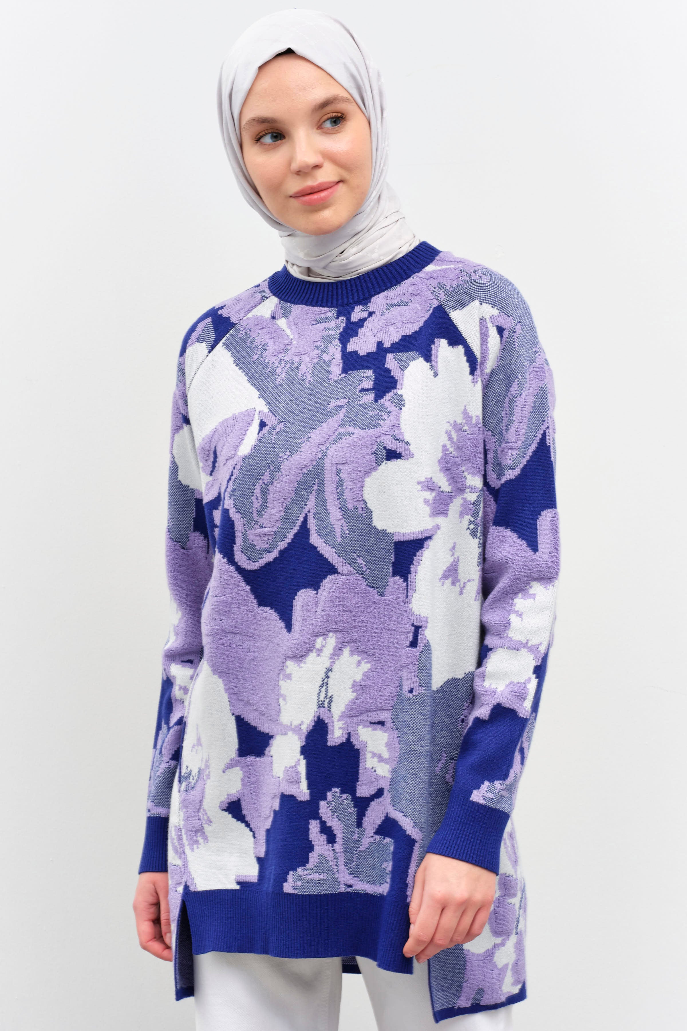 Reglan Kollu Triko Tunik - Saks TUGBA