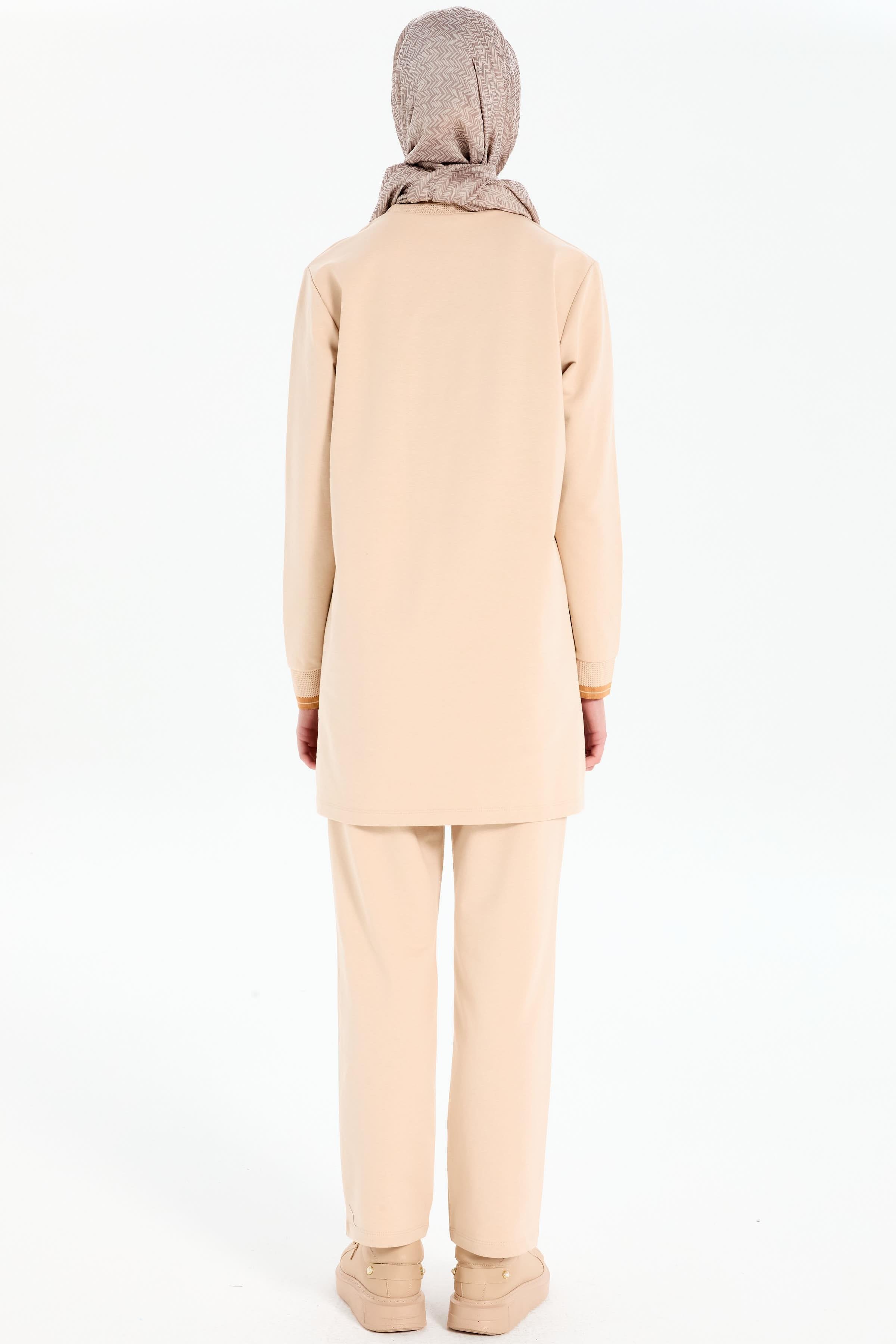 Ribana Detaylı Örme Takım - Bej - Camel TUGBA