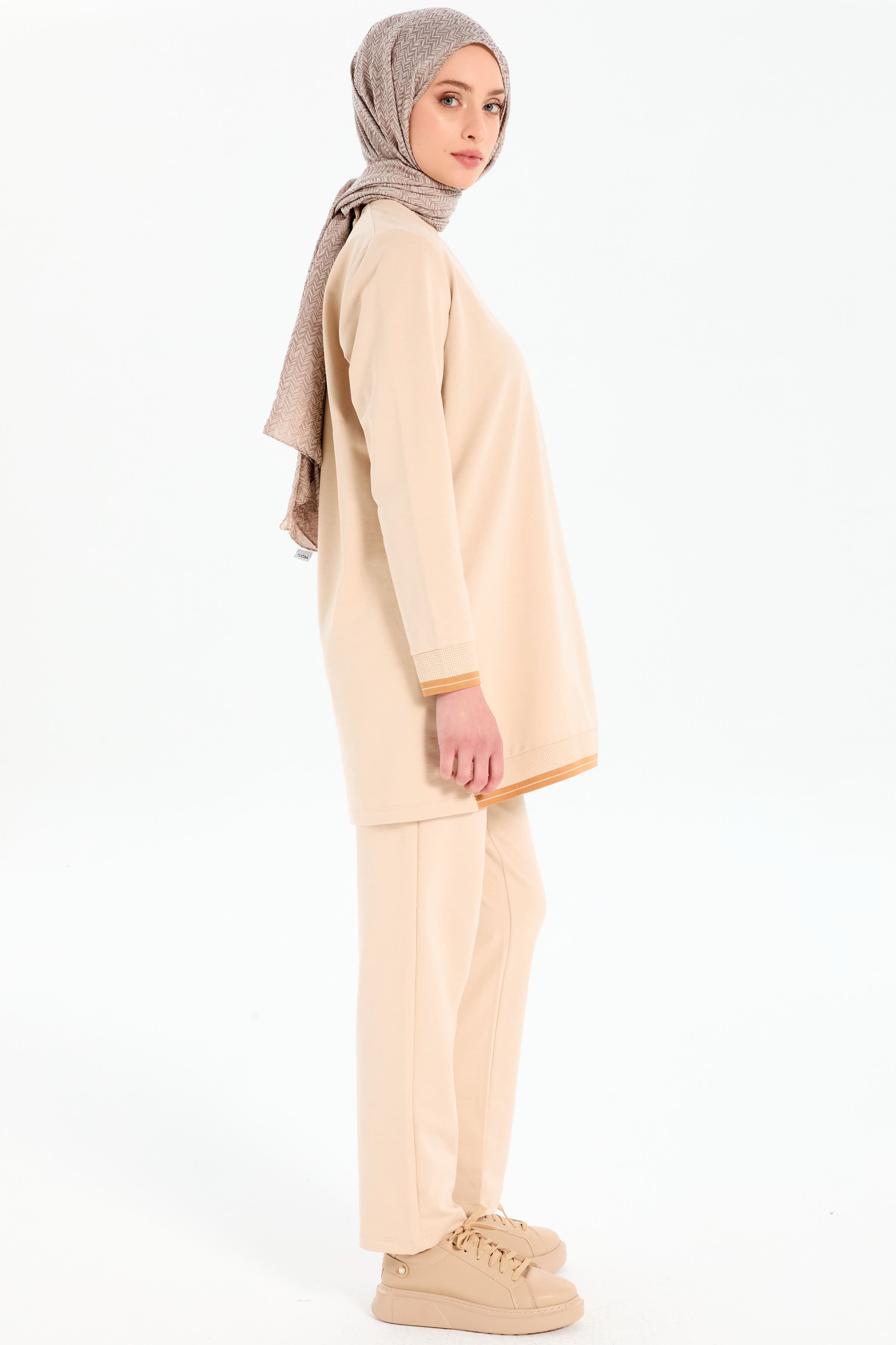 Ribana Detaylı Örme Takım - Bej - Camel TUGBA