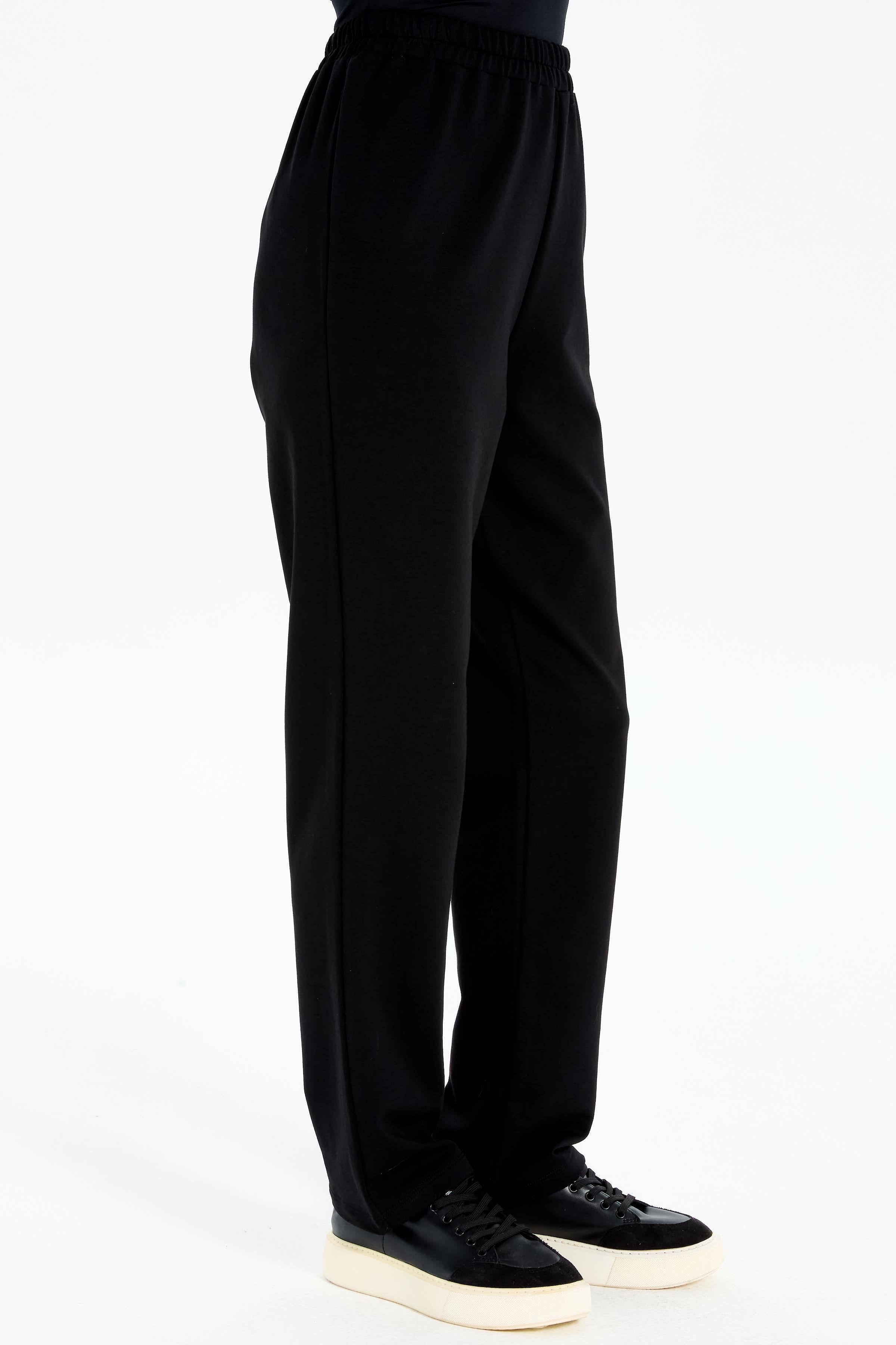 Ribanalı Cep Detaylı Tunik Pantolonlu Takım - Siyah - Turuncu TUGBA