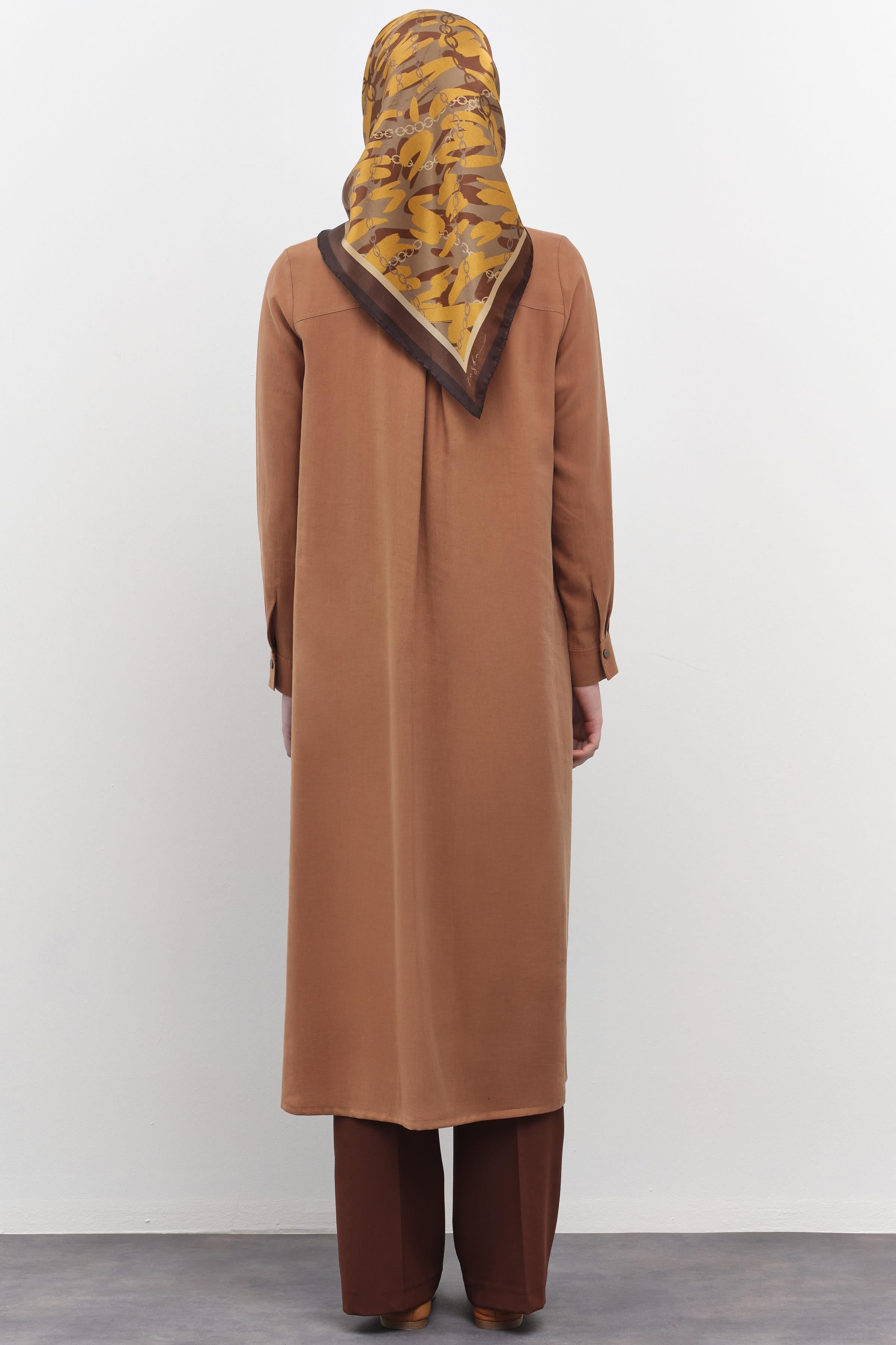 Rivetli Kesik Detaylı Tunik - Taba TUGBA