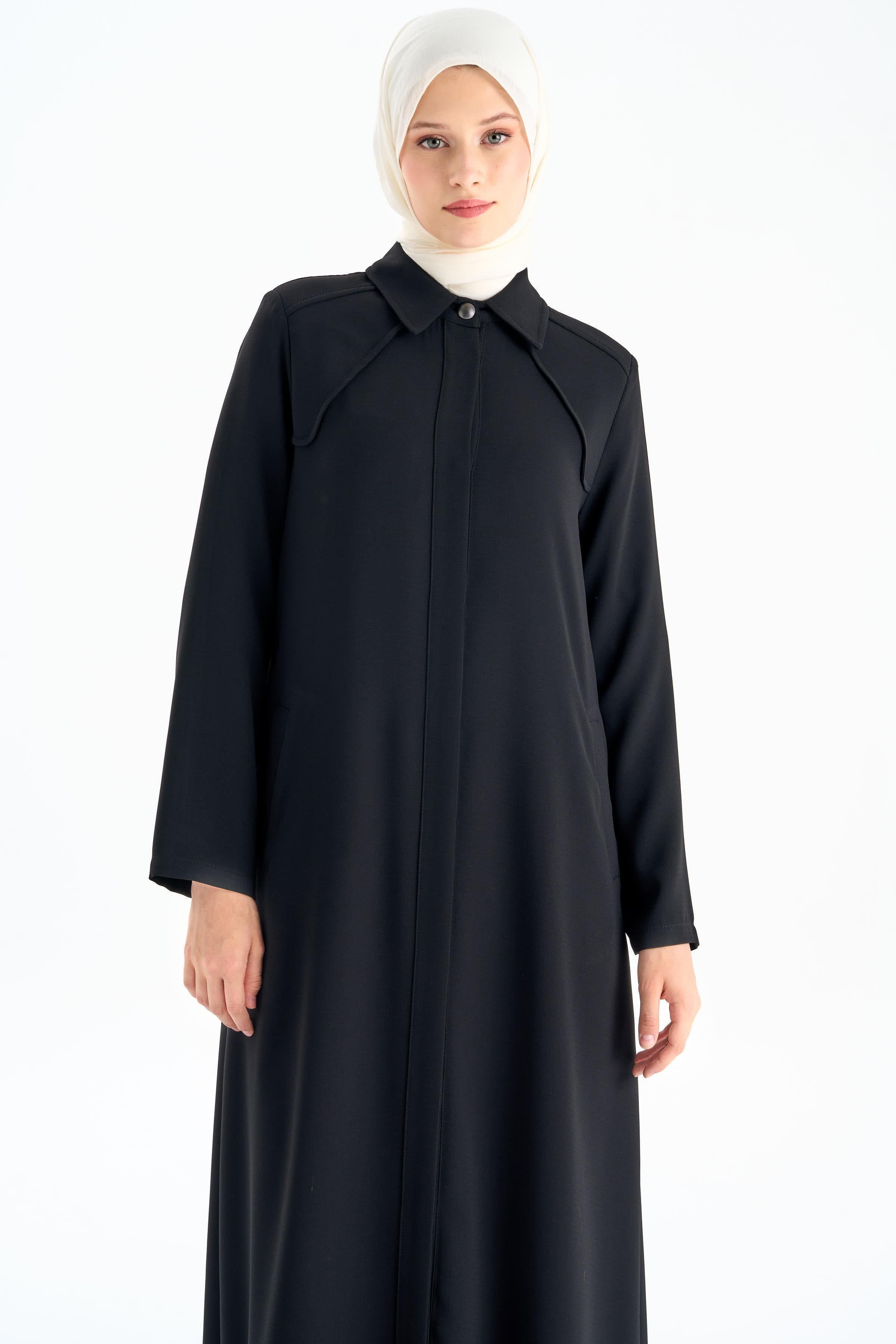 Roba Detaylı Pardesü - Siyah TUGBA