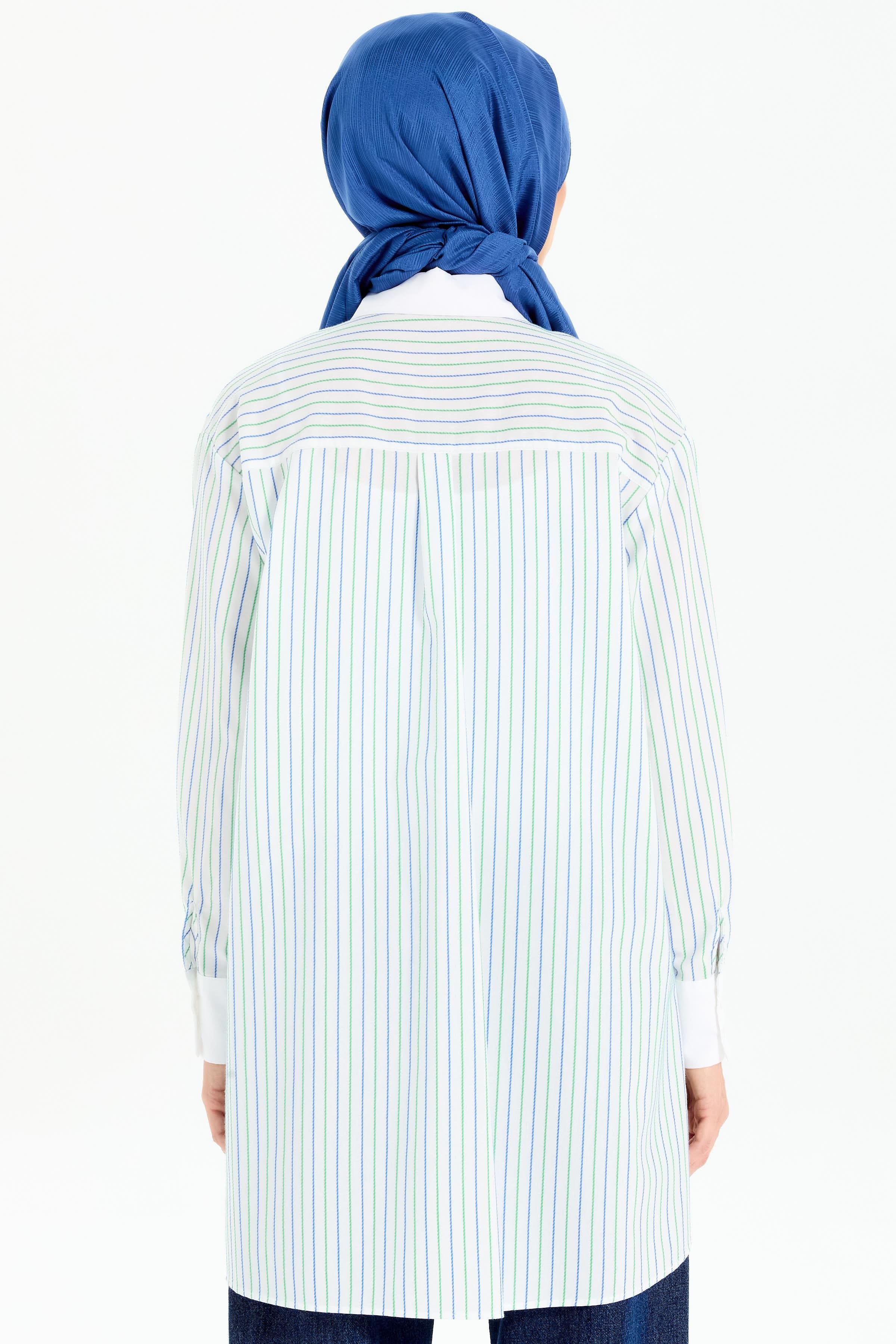 Roba Kesikli Çizgili Tunik - Benetton Yeşili TUGBA